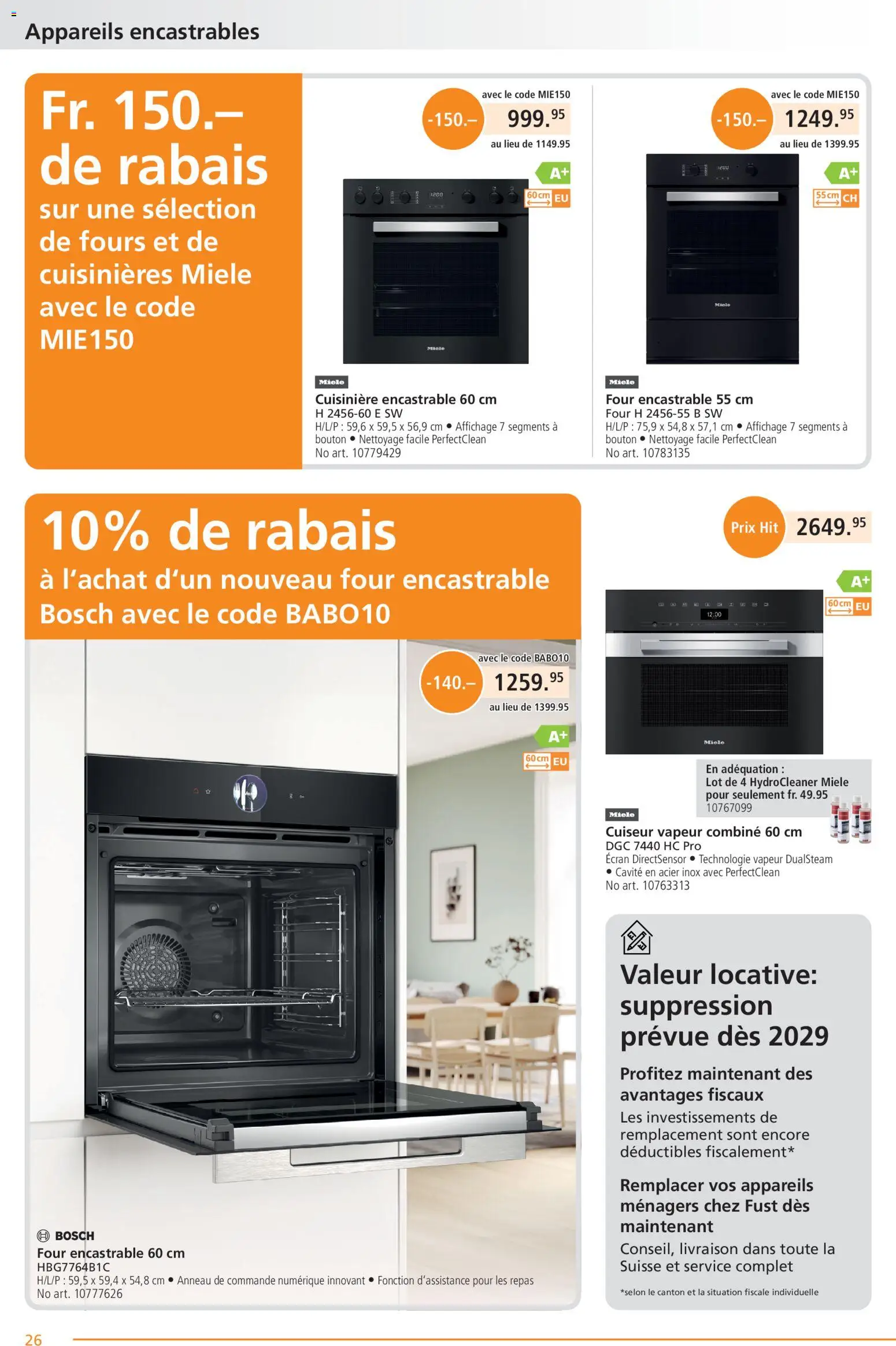 Fust aktionen FR – gültig ab 01.05.2026 | Seite: 26 | Produkte: Miele, Bosch
