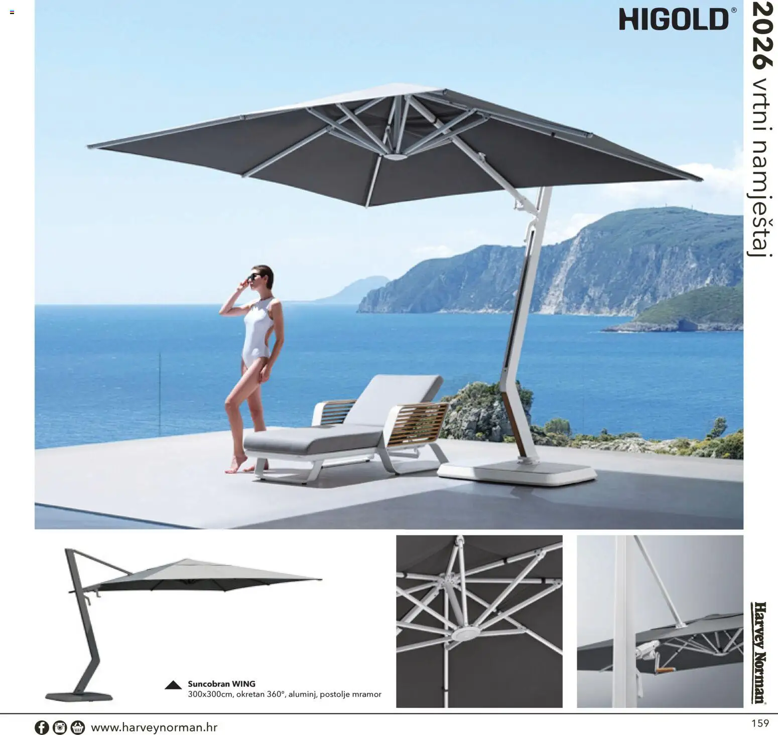 Harvey Norman katalog | vrijedi od 07.04.2026 | Stranica: 159 | Proizvodi: Vrtni namještaj, Suncobran