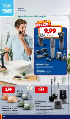 Anteprima del volantino Aldi volantino valido a partire dal 24/08/2026 | Pagina: 32 | Prodotti: Spazzola, Rasoio, Candele, WC