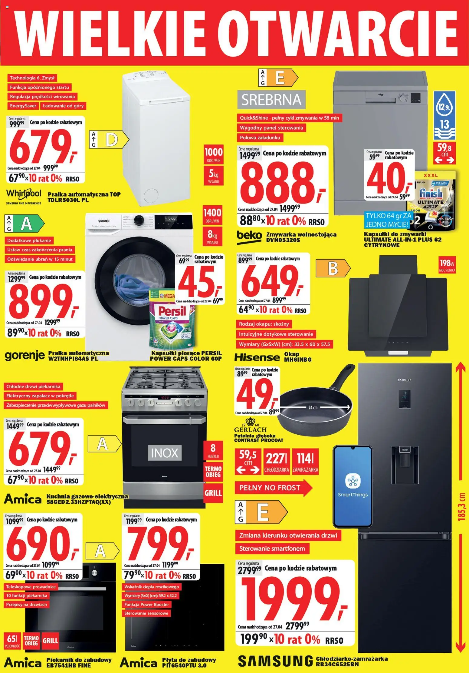 Mediaexpert promocje - Wielkie otwarcie Kraków od 16.04.2026 | Strona: 7 | Produkty: Persil, Piekarnik, Okap, Patelnia