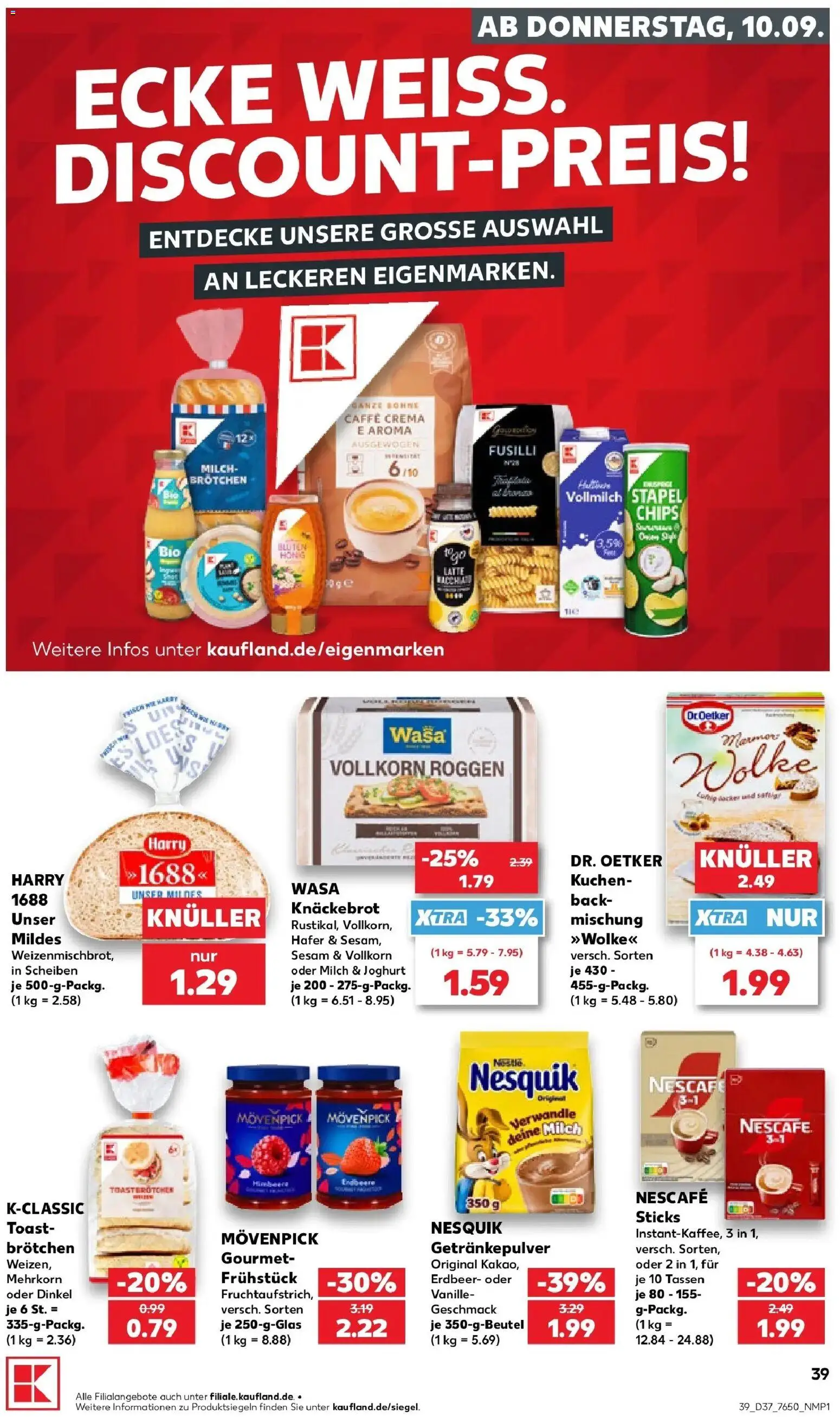 Prospekt Kaufland ab 07.09.2026 » Angebote Online zum Blättern | Seite: 48 | Produkte: Nesquik, Joghurt, Kuchen, Chips