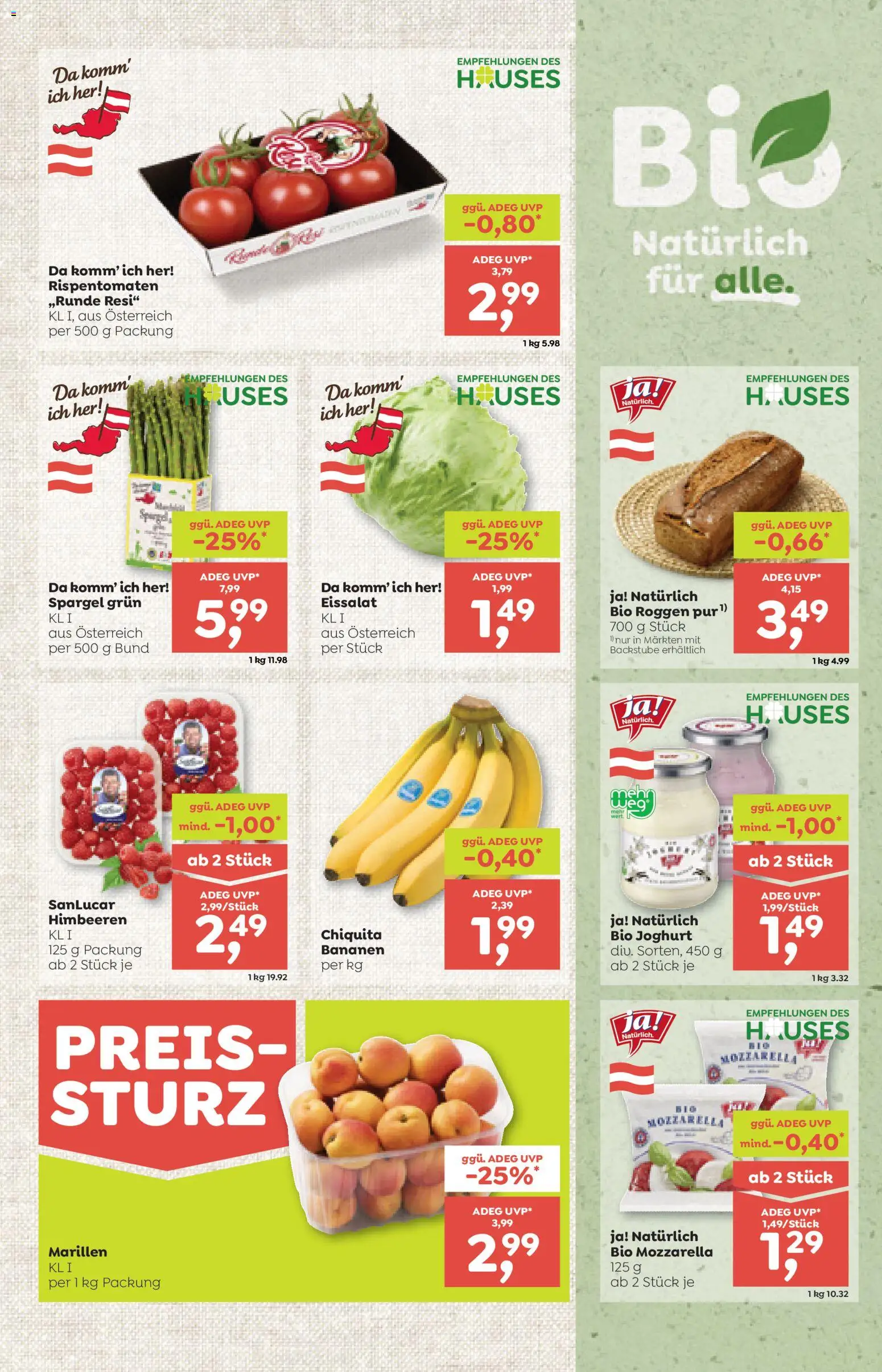ADEG Flugblatt gültig ab 28.05.2026 | Seite: 3 | Produkte: Joghurt, Bananen