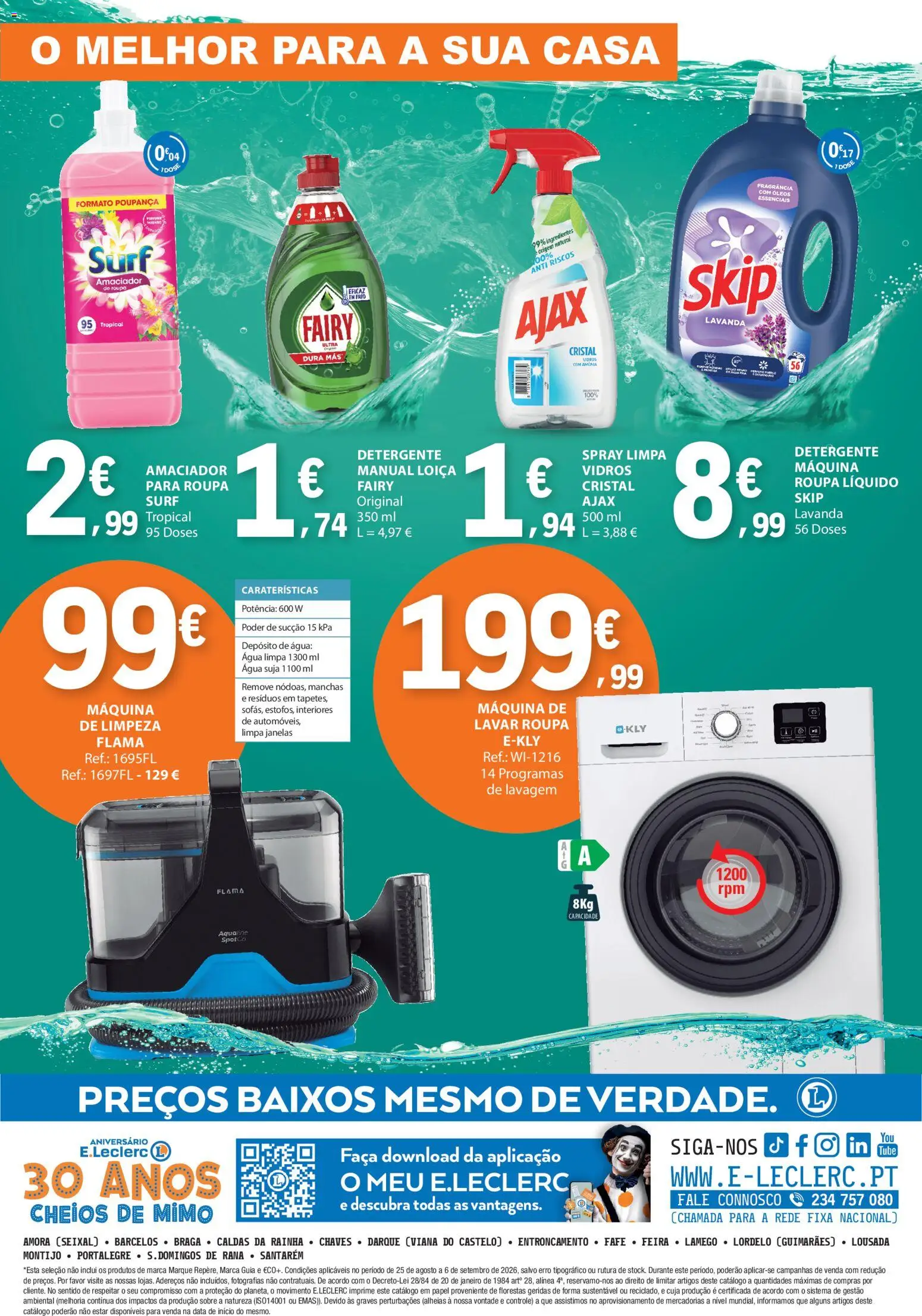 E.Leclerc - Folheto Limpeza do Lar │ válido de 25/08/2026 | Página: 9 | Produtos: Agua, Faca, Fragrância, Amaciador de roupa