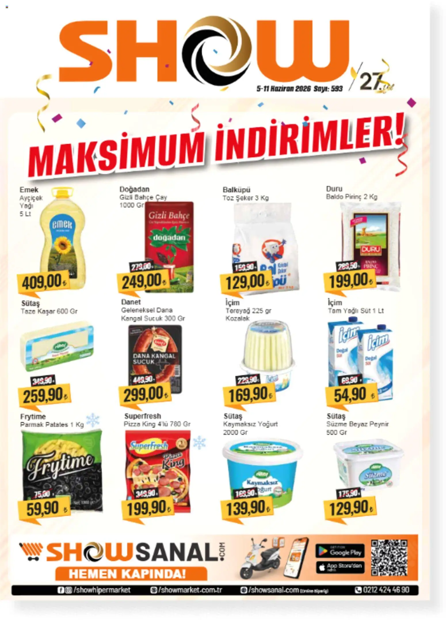 Show Market Katalog - 05.06.2026 tarihinden itibaren geçerlidir | Sayfa: 1 | Ürünler: Pizza, Çay, Şeker, Toz şeker