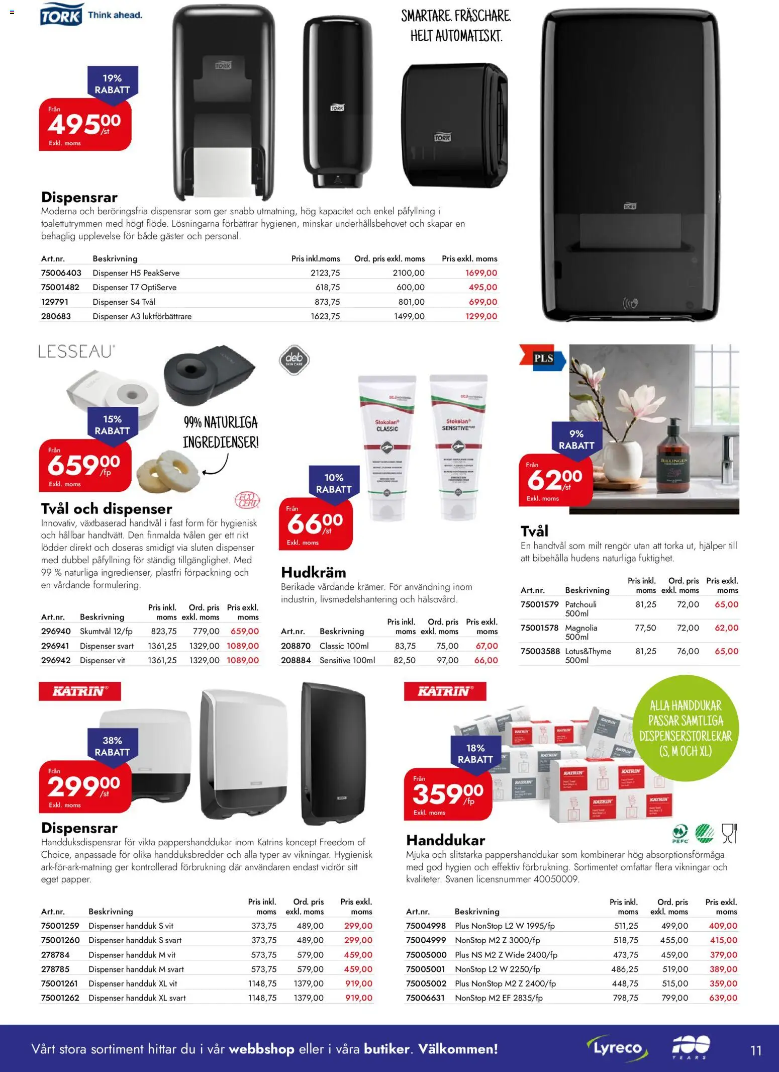 Lyreco reklamblad aktuell från 06.04.2026 | Sida: 11 | Produkter: Handduk, Tvål, Handtvål