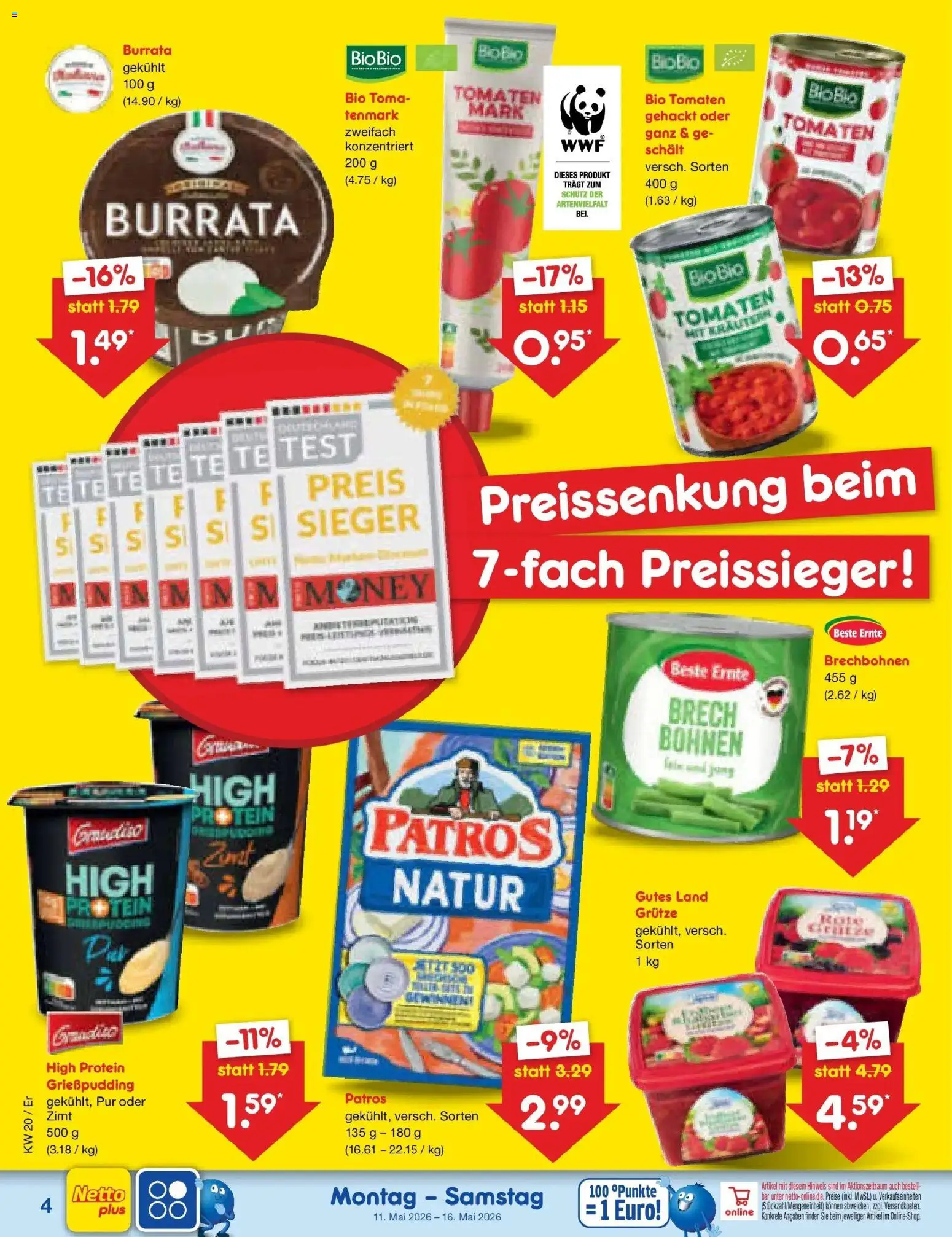 Netto Marken-Discount Prospekt Nordhausen	 – gültig ab 10.05.2026 | Seite: 4 | Produkte: Tomaten, Patros, Burrata