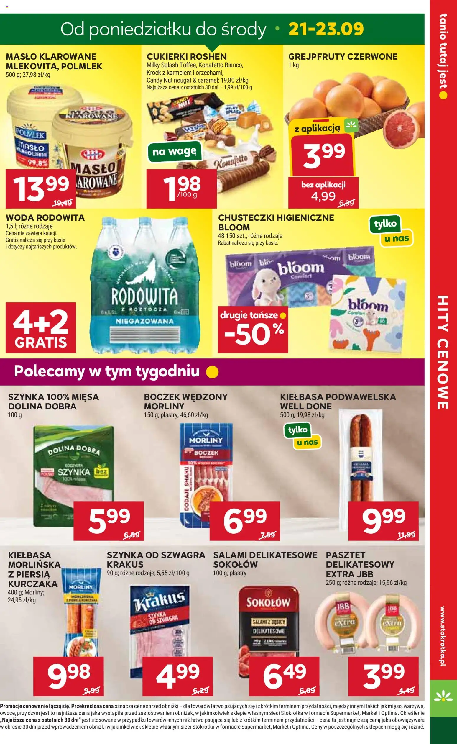 Stokrotka gazetka - Market od 17.09.2026 | Strona: 9 | Produkty: Chusteczki, Szynka, Masło, Cukierki