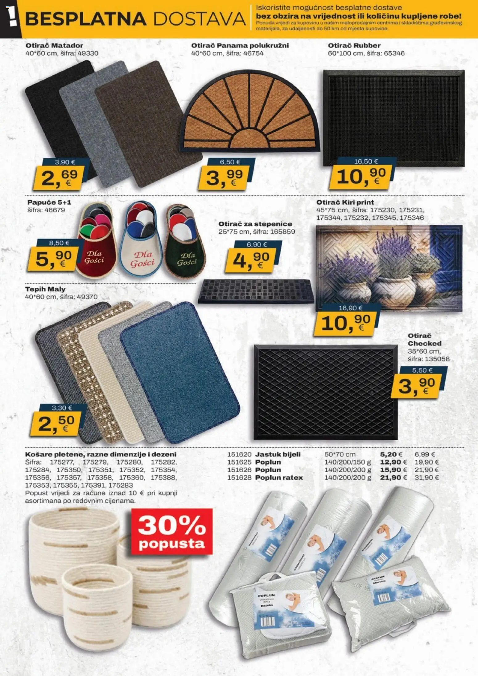 Vinkoprom katalog | vrijedi od 01.09.2026 | Stranica: 8 | Proizvodi: Jastuk, Otirač, Papuče, Košare