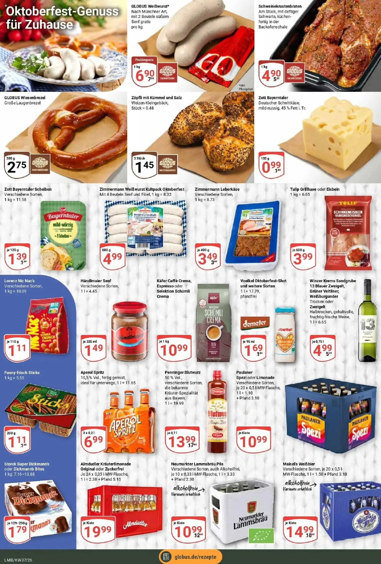 Globus Prospekt Limburg – gültig ab 07.09.2026 | Seite: 8 | Produkte: Limonade, Salz, Kuchen, Paulaner