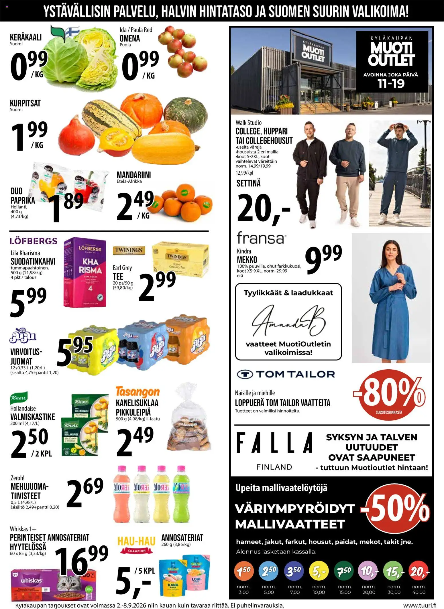 Tuuri tarjoukset – voimassa 02/09/2026 alkaen | Sivu: 8 | Tuotteet: Lohi, Keräkaali, Paprika, Huppari