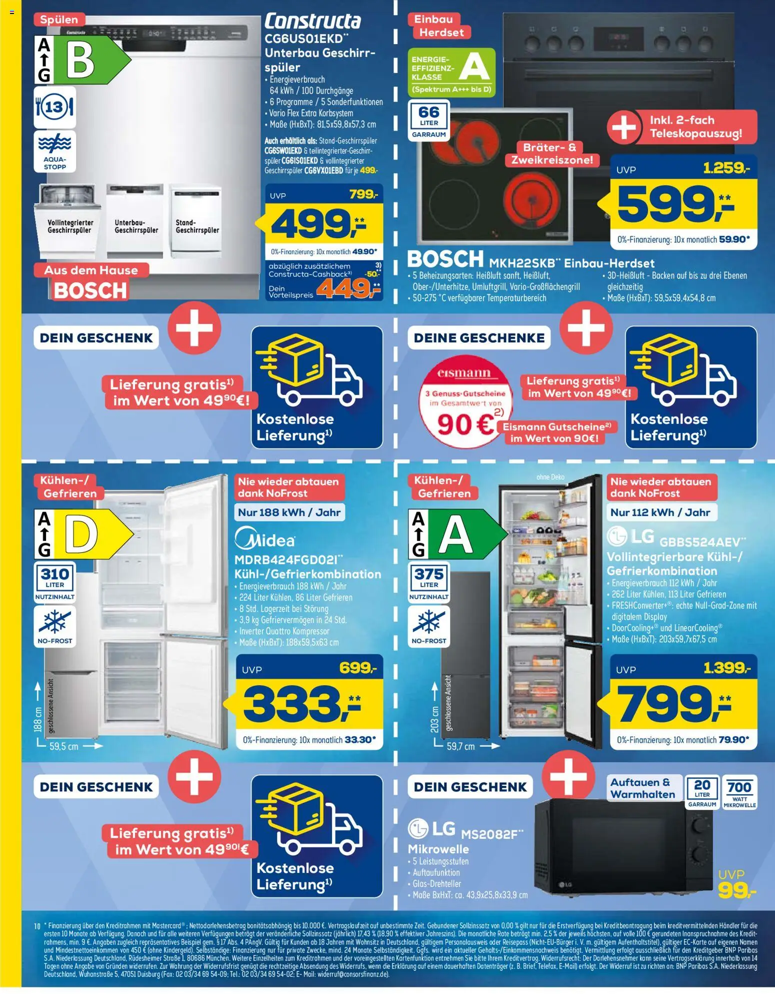 Euronics Prospekt – gültig ab 03.10.2026 | Seite: 10 | Produkte: Bosch, LG, Mikrowelle, Geschirrspüler