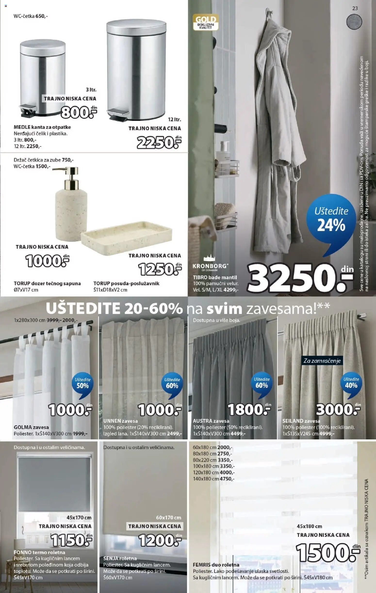 Jysk katalog - važi od 02.09.2026 | Strana: 23 | Proizvode: Roletna, Zavesa, Bade mantil, Četkica za zube