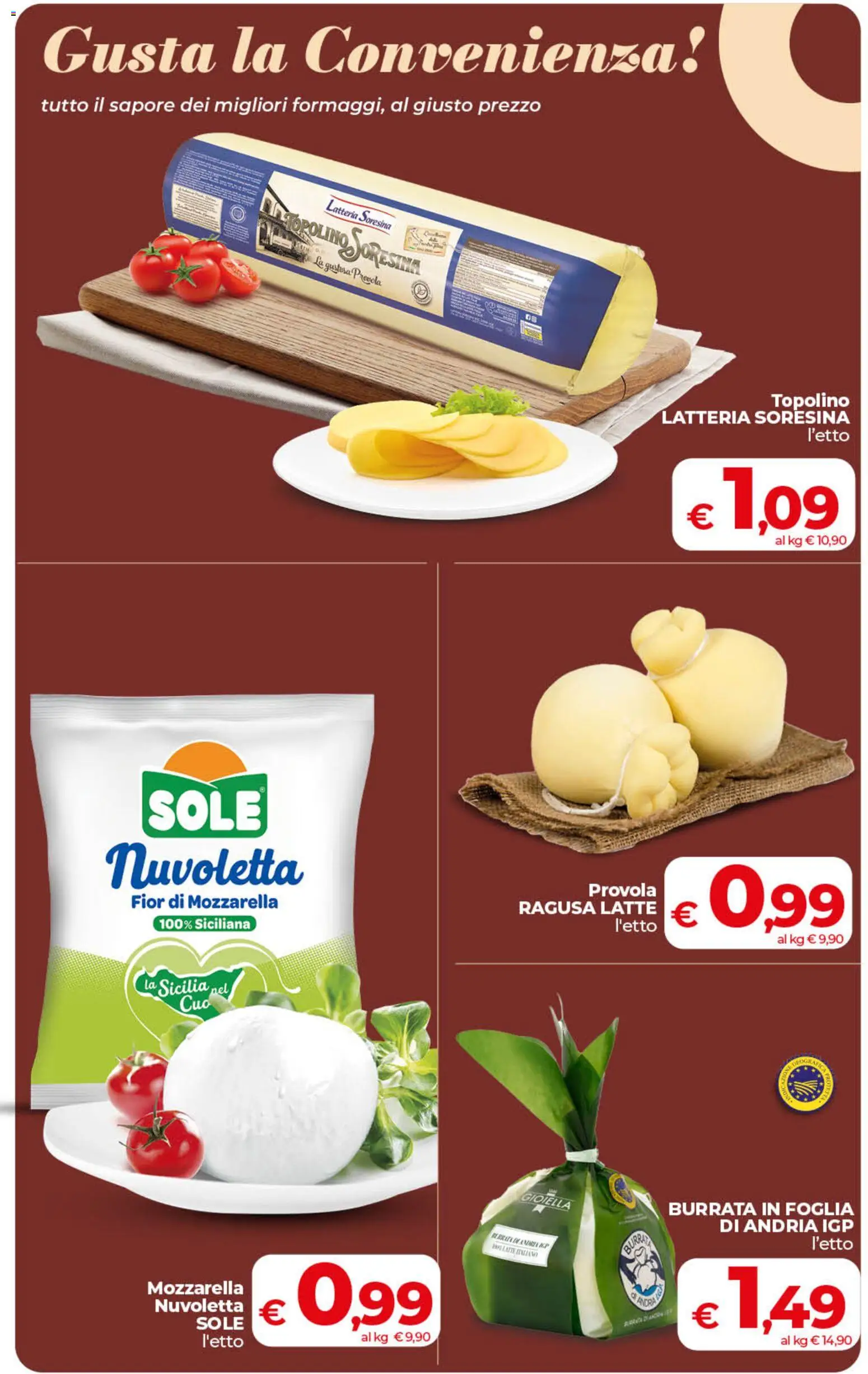 Volantino COOP del 21/07/2026 | Pagina: 10 | Prodotti: Mozzarella, Latte, Provola, Burrata