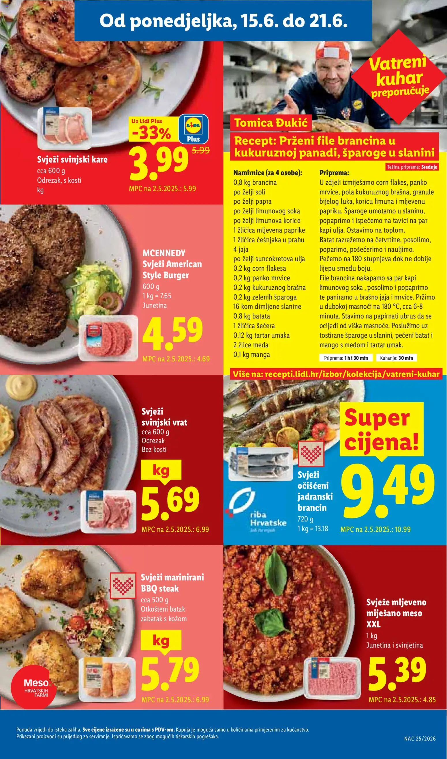 Lidl katalog | vrijedi od 15.06.2026 | Stranica: 3 | Proizvodi: Svinjski vrat, Svinjski kare, Meso, Junetina