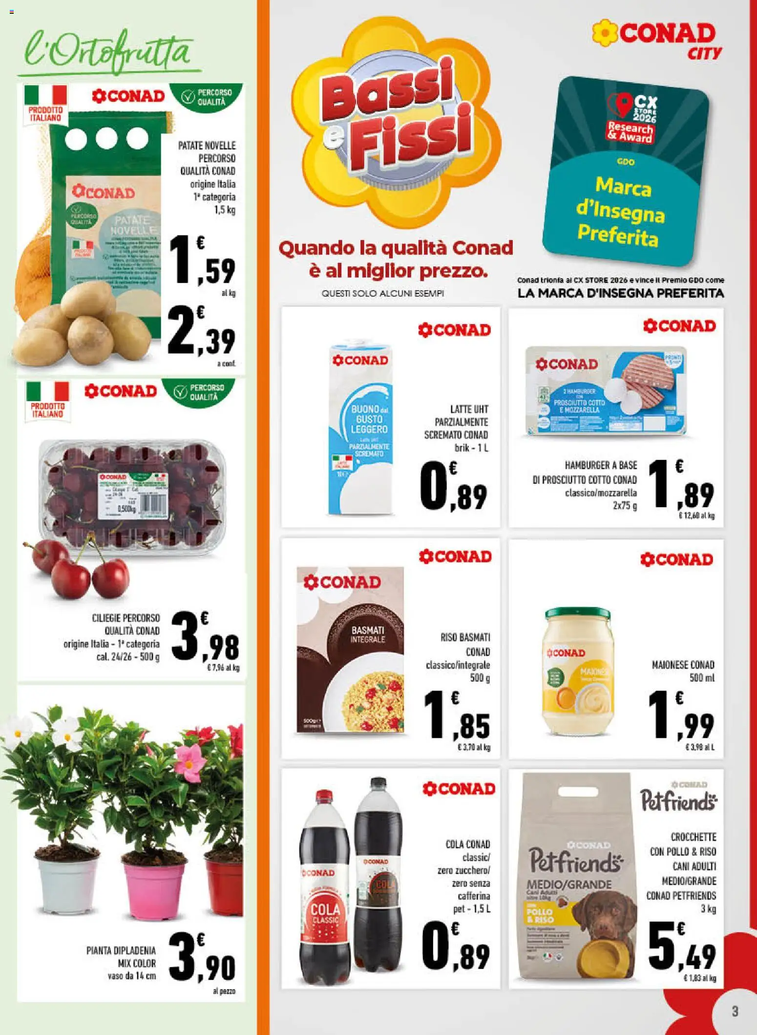 Volantino Conad del 20.05.2026 | Pagina: 3 | Prodotti: Prosciutto Cotto, Riso, Maionese, Mozzarella