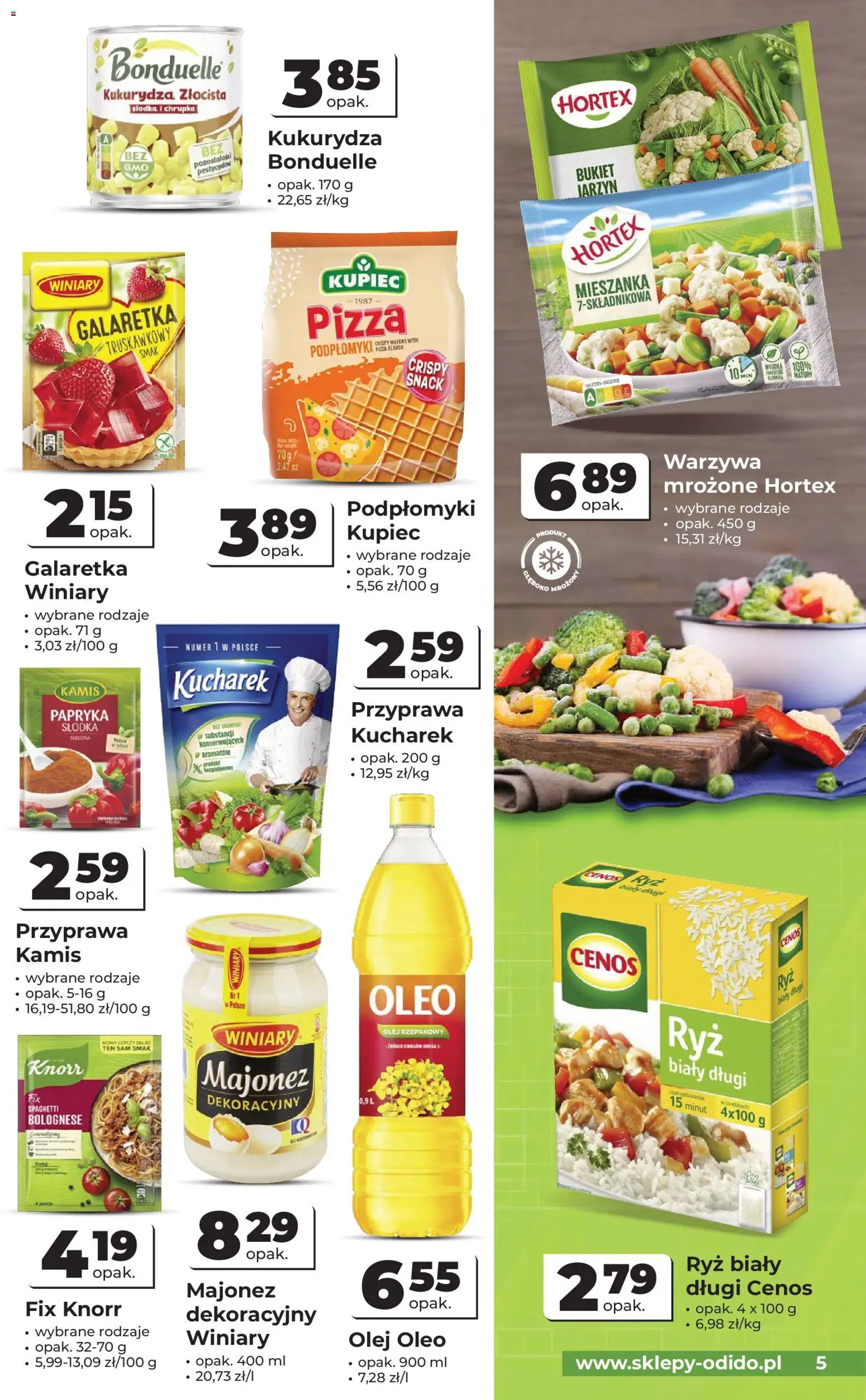 Odido gazetka od 22.07.2026 | Strona: 5 | Produkty: Kukurydza, Olej, Ryż, Warzywa