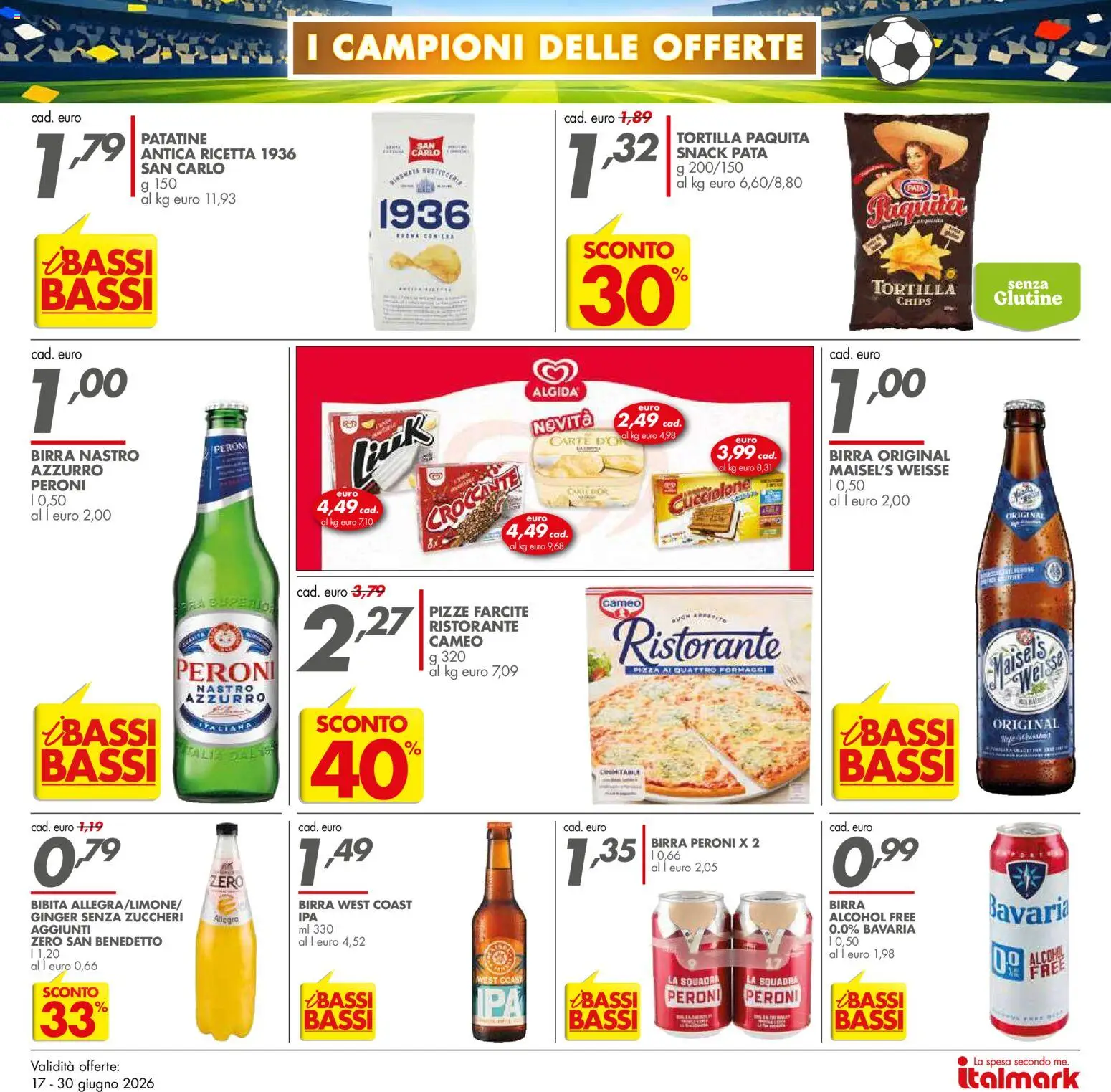 Volantino Italmark del 17.06.2026 | Pagina: 25 | Prodotti: Birra, Patatine, Bibita