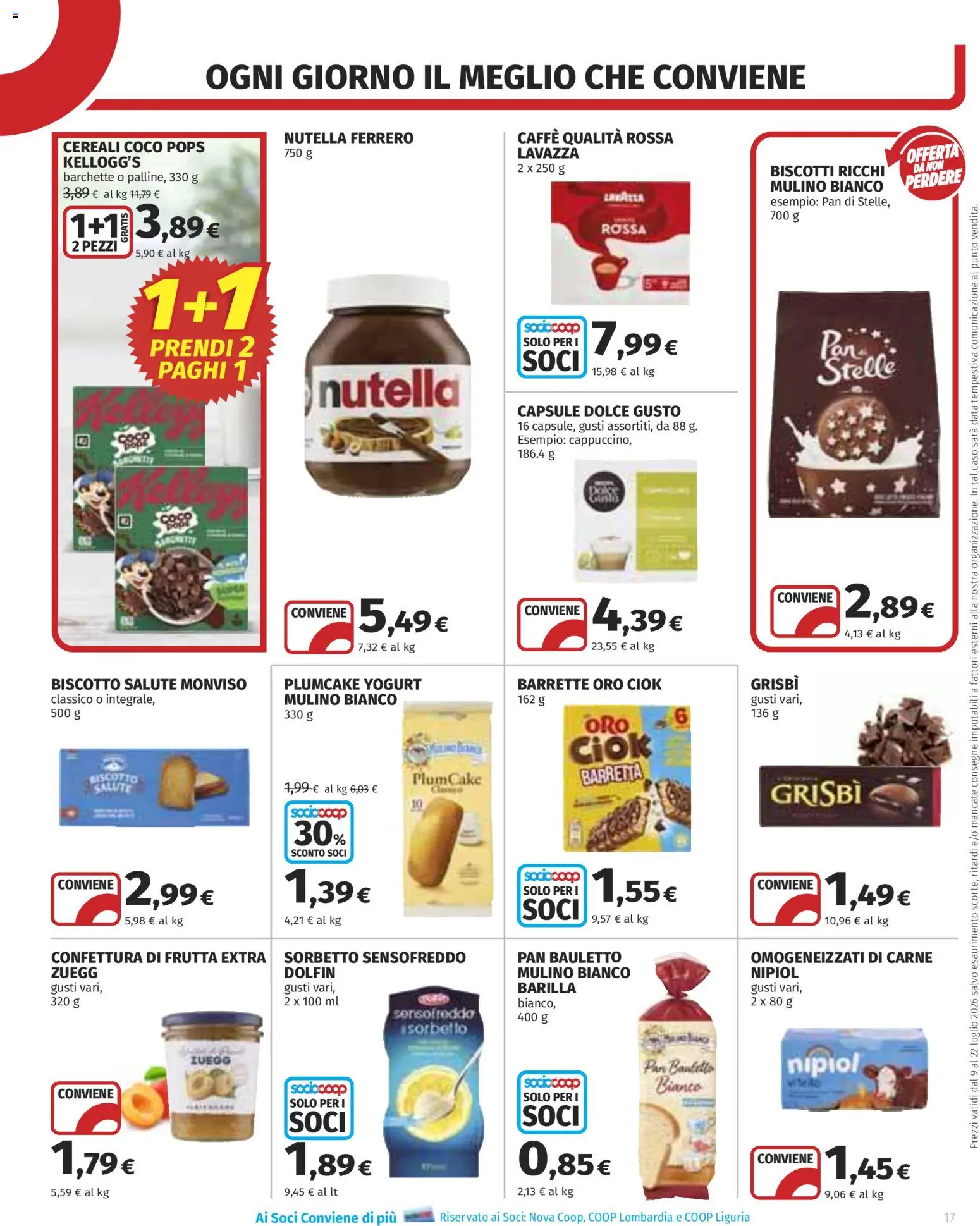 Volantino COOP del 09/07/2026 | Pagina: 17 | Prodotti: Biscotti, Data, Barretta, Plumcake