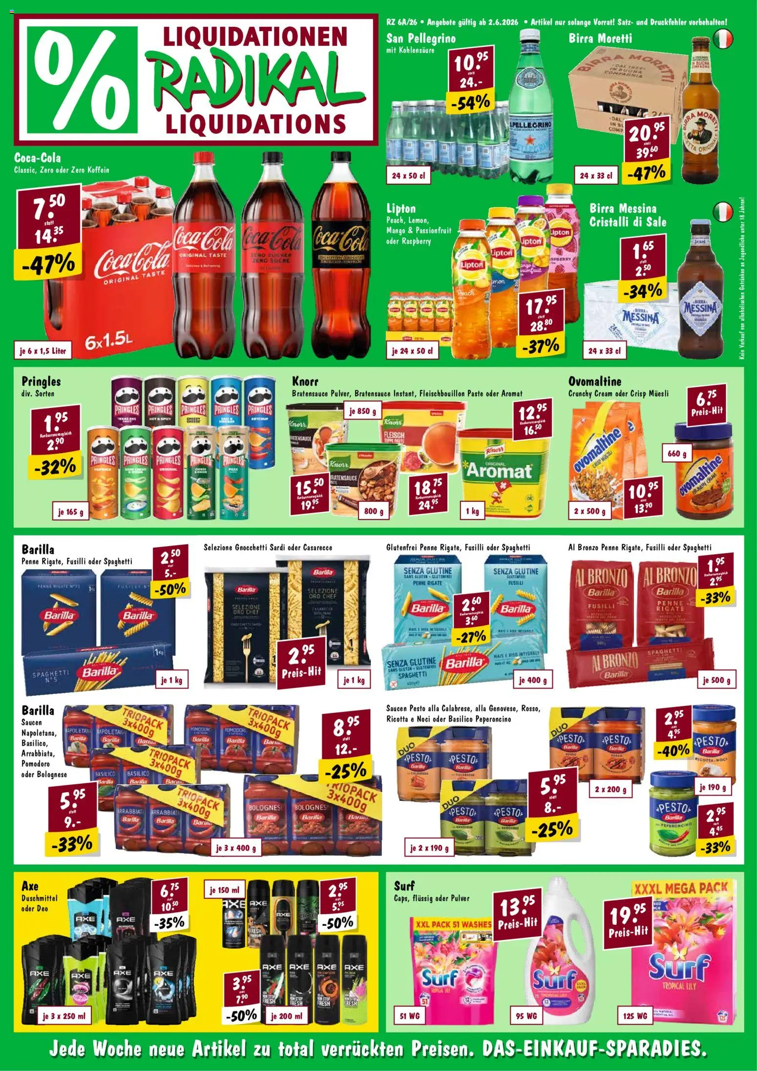 Radikal aktionen – gültig ab 02.06.2026 | Seite: 1 | Produkte: Barilla, Pulver, Ketchup, Mango