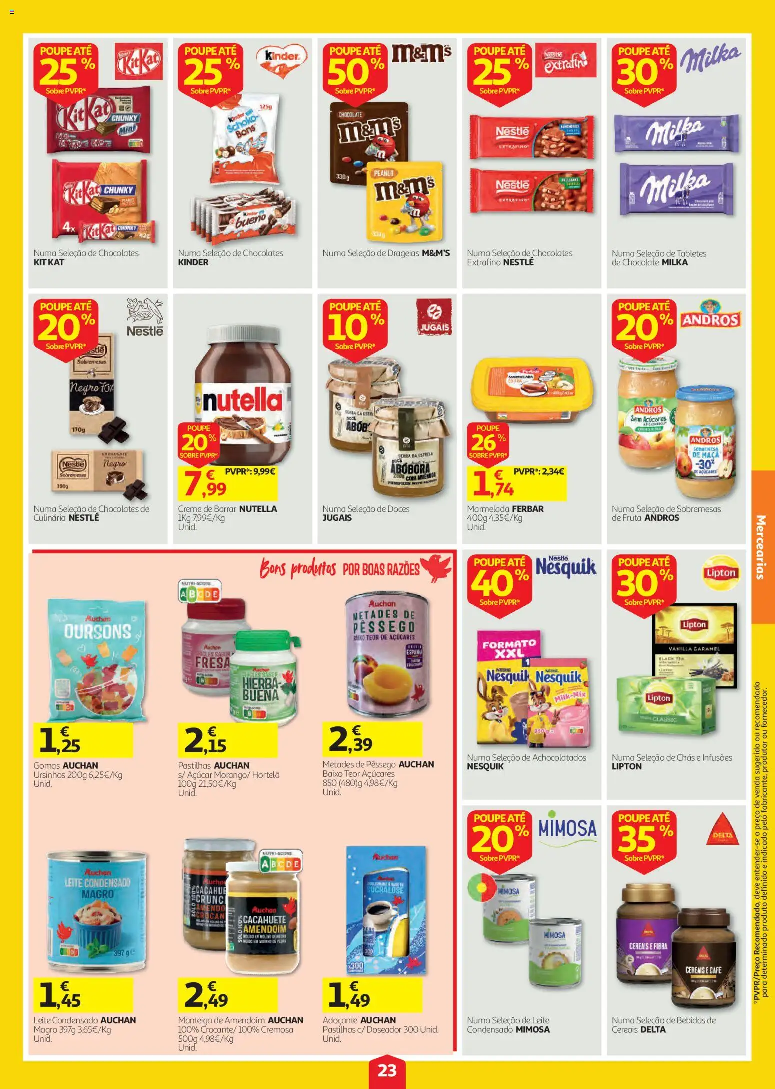 Auchan folheto │ válido de 20/08/2026 | Página: 23 | Produtos: Sobremesas, Manteiga, Adoçante, Gomas