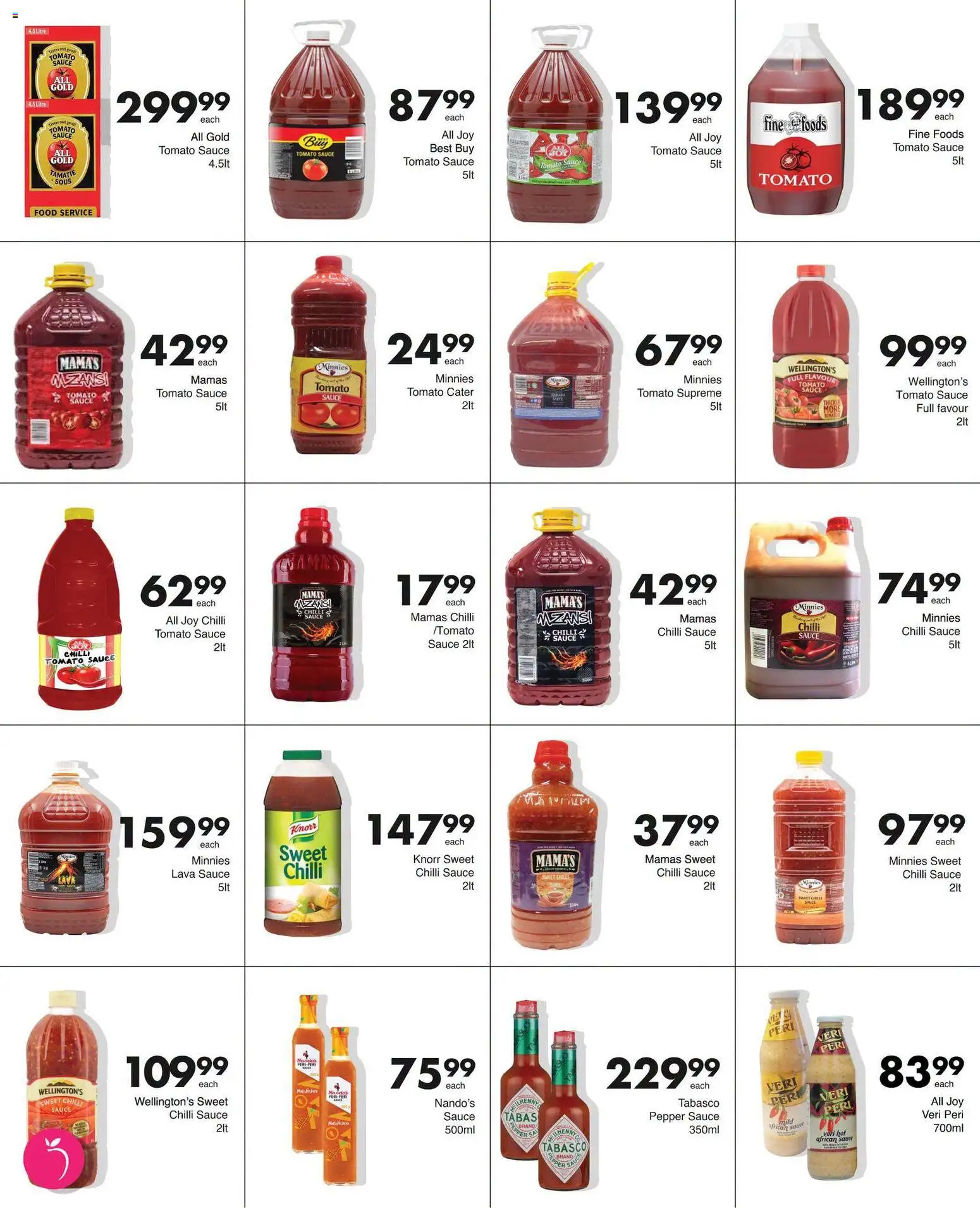 New Save catalogue – valid from 07/09/2026 | Page: 5 | Products: Tomato sauce, Pepper, Peach, Chilli