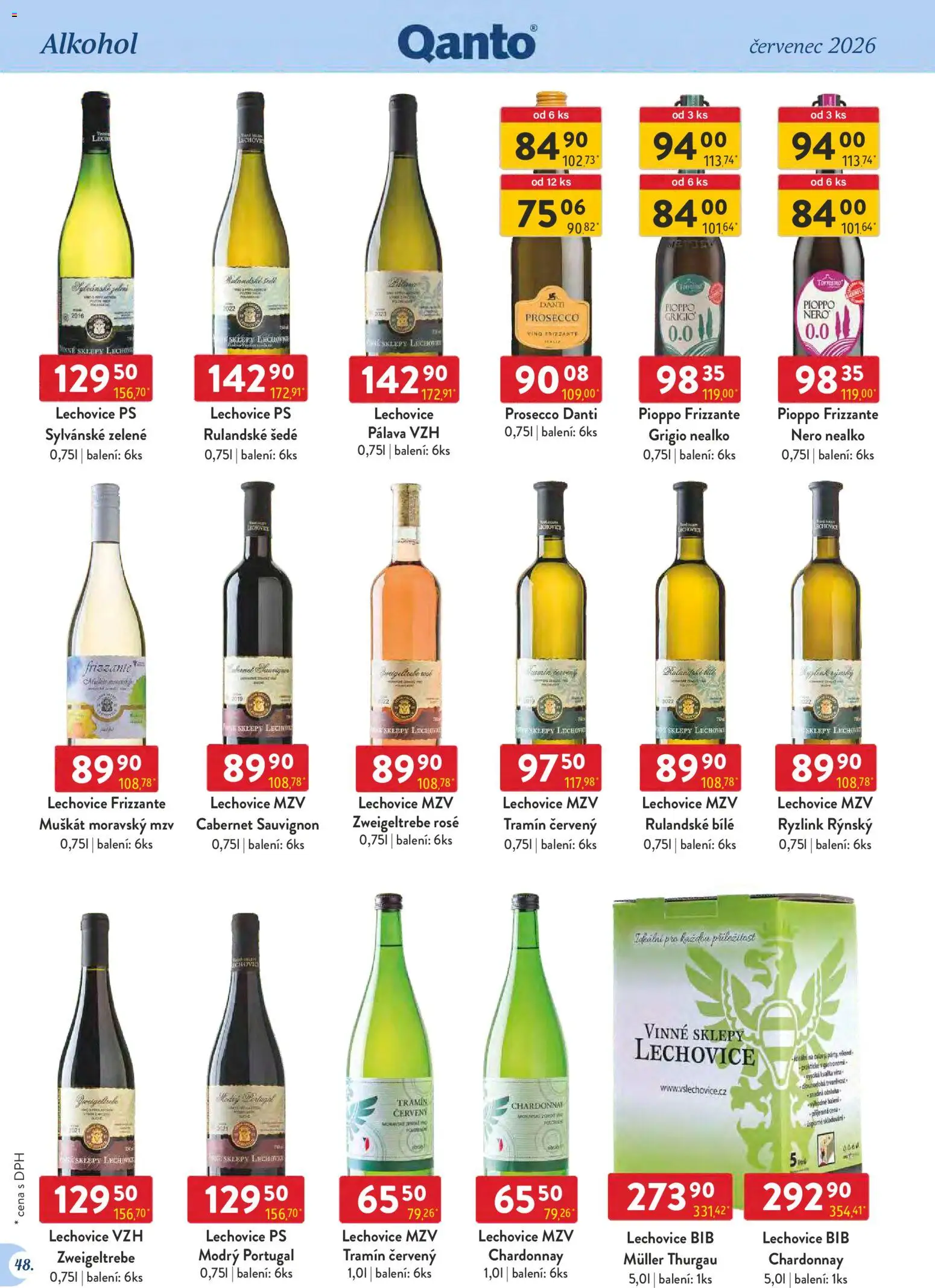 Astur & Qanto leták - Velkoobchod 07/2026 od 01.07.2026 | Strana: 48 | Produkty: Prosecco, Frizzante, Cabernet Sauvignon, Tramín červený