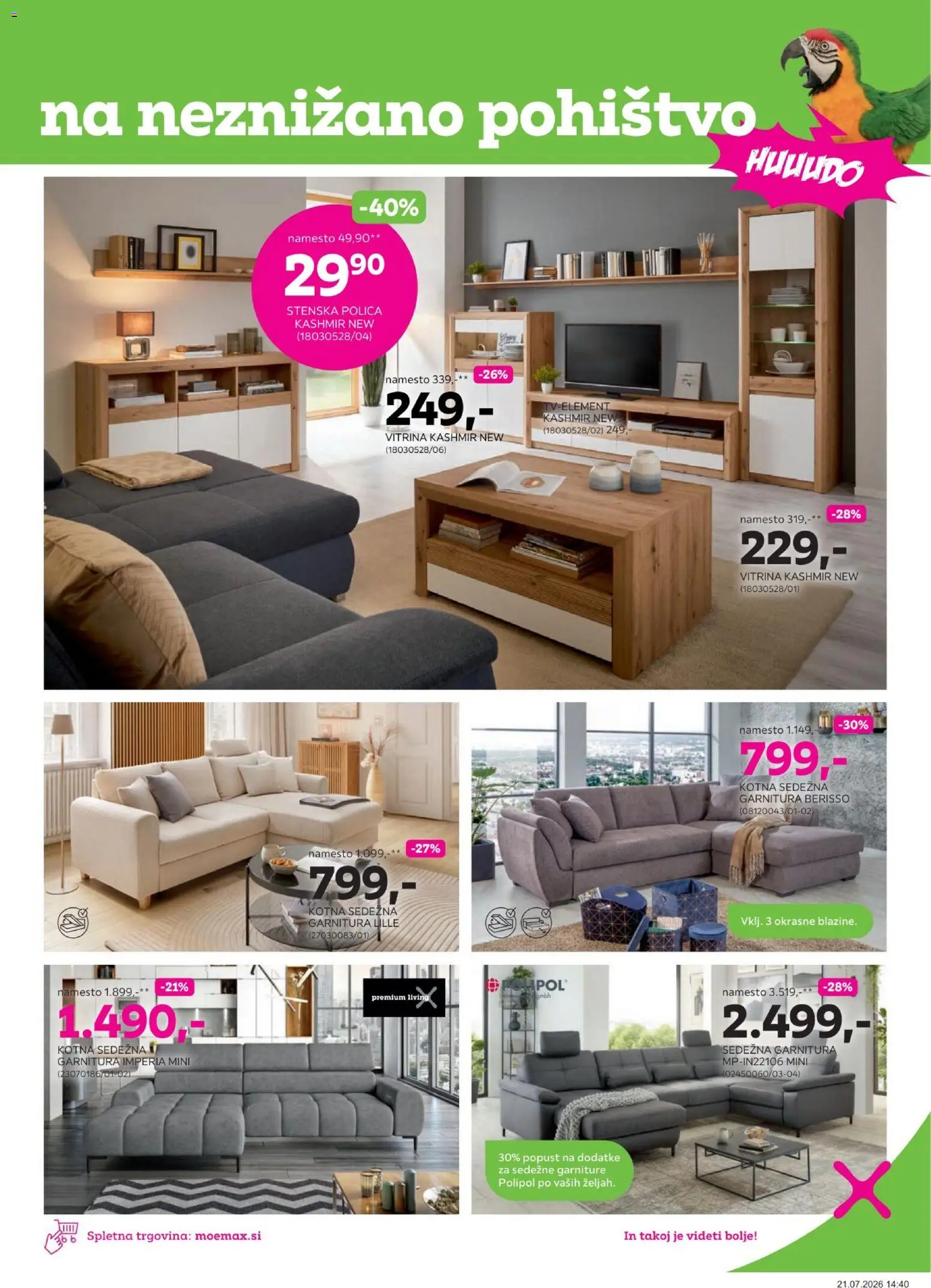 Novi Mömax katalog ponudbe – veljaven od 03.08.2026 | Stran: 6 | Izdelki: Vitrina, Pohištvo, Sedezna garnitura, Polica