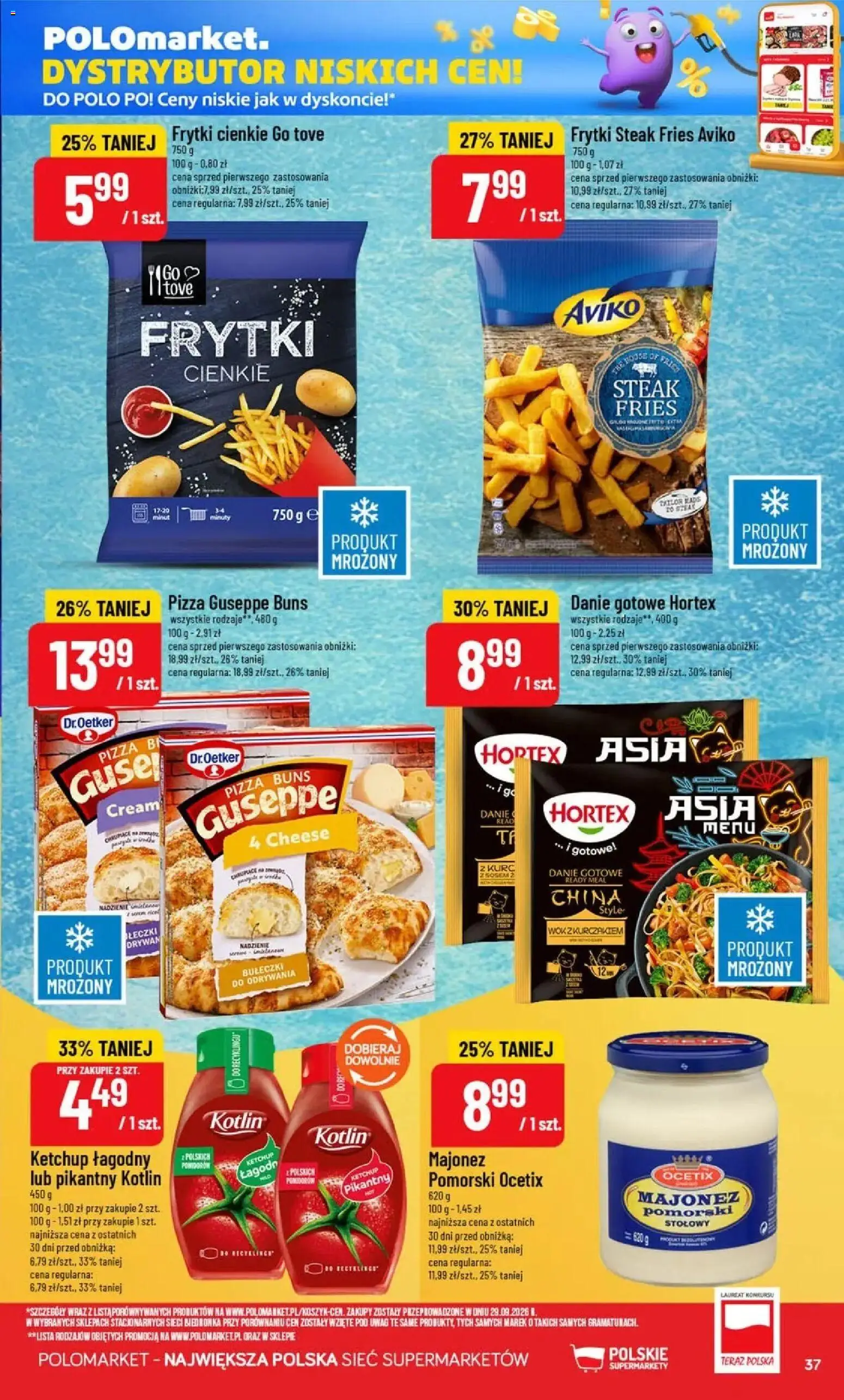 Nowa POLOmarket gazetka od jutra 14.10.2026 | Strona: 37 | Produkty: Wok, Ketchup, Pizza guseppe, Pizza
