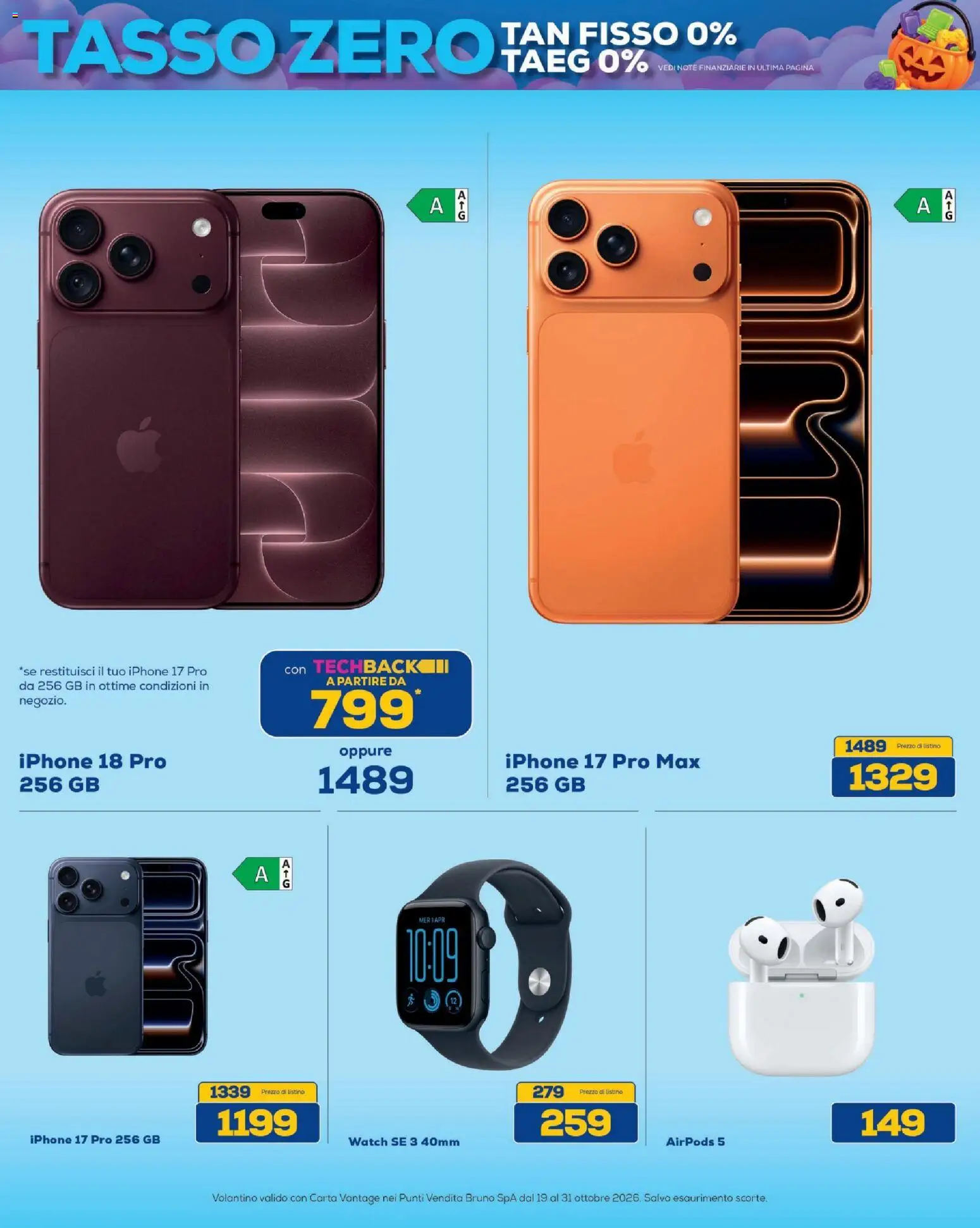 Volantino BRUNO del 19/10/2026 | Pagina: 8 | Prodotti: Iphone, Airpods