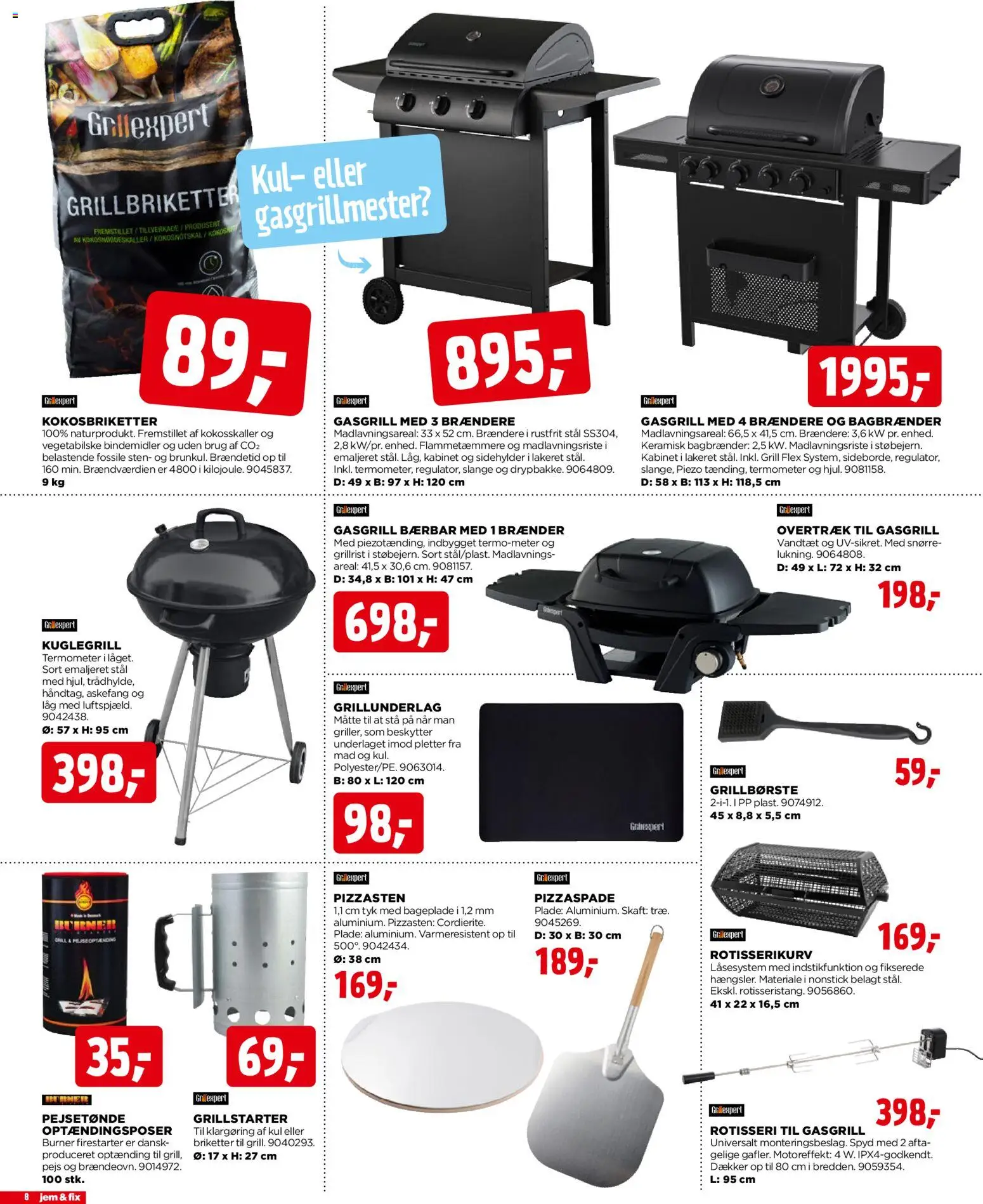 Jem & fix tilbudsavis – gyldig fra 28/06/2026 | Side: 8 | Produkter: Termometer, Søm, Måtte, Grill