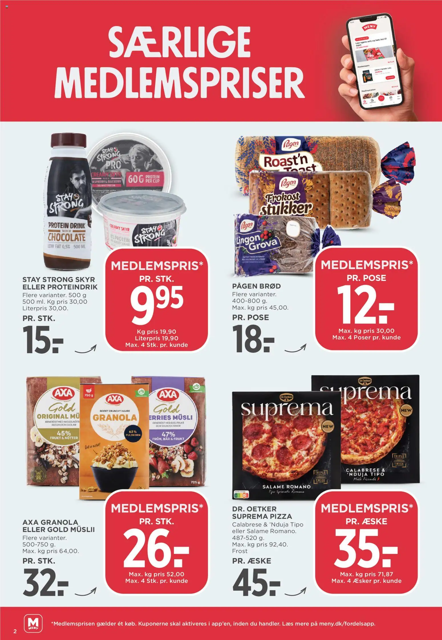 Meny tilbudsavis – gyldig fra 31/07/2026 | Side: 2 | Produkter: Pizza, Skyr, Vestido de festa, Müsli