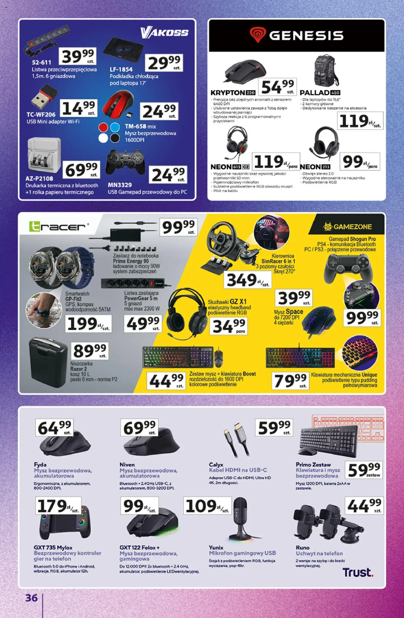 Auchan gazetka - Znane Marki Hipermarket od 11.06.2026 | Strona: 36 | Produkty: Telefon, Słuchawki, Adapter, Bateria