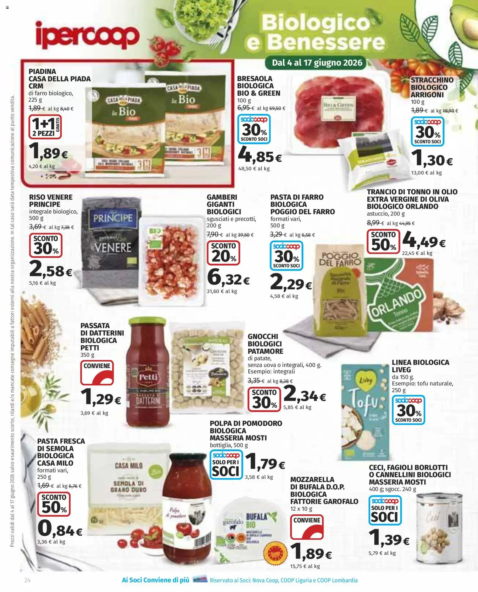 Volantino Ipercoop del 04.06.2026 | Pagina: 24 | Prodotti: Gamberi, Olio, Data, Piadina