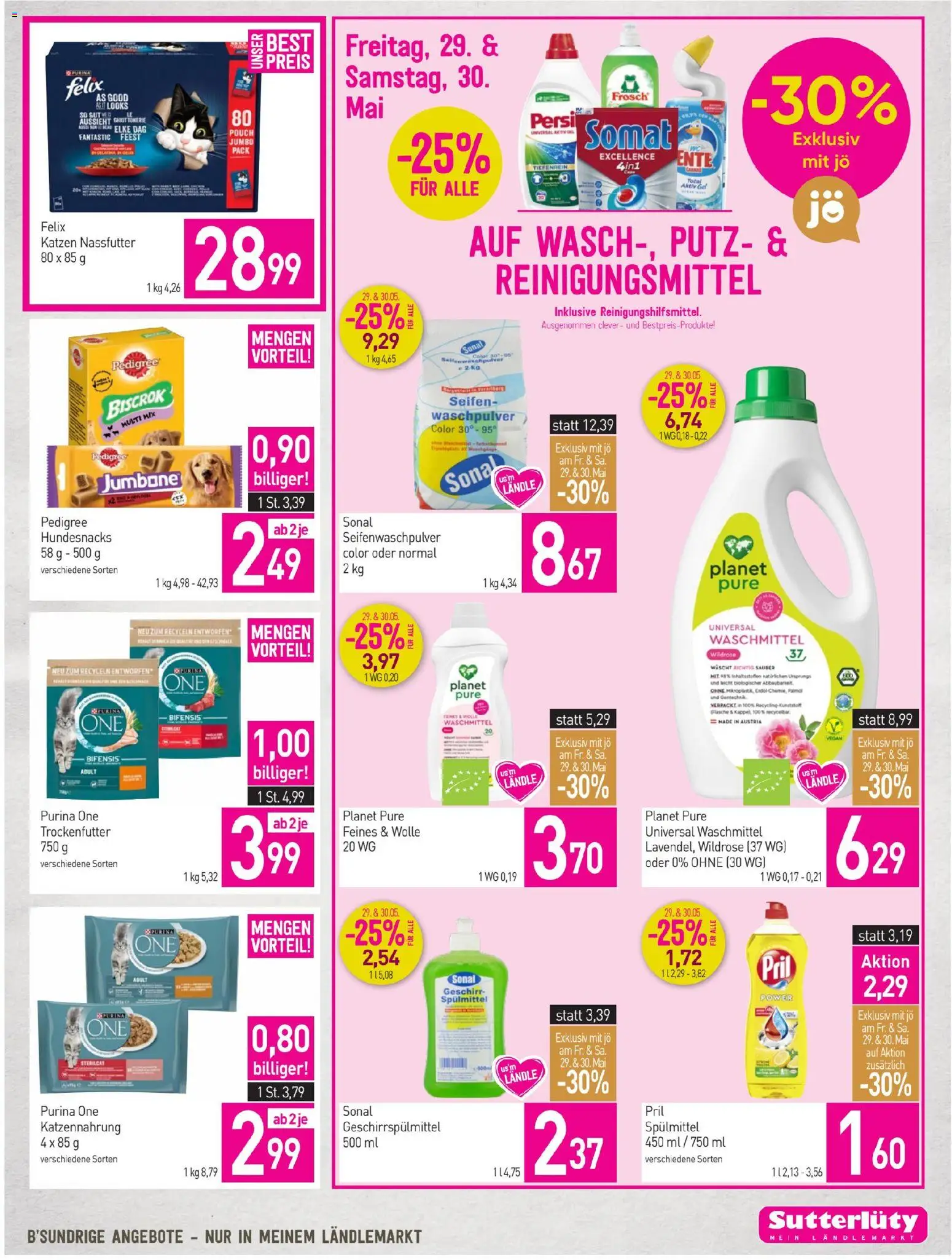 Sutterlüty Flugblatt gültig ab 28.05.2026 | Seite: 17 | Produkte: Geschirrspülmittel, Waschpulver, Waschmittel