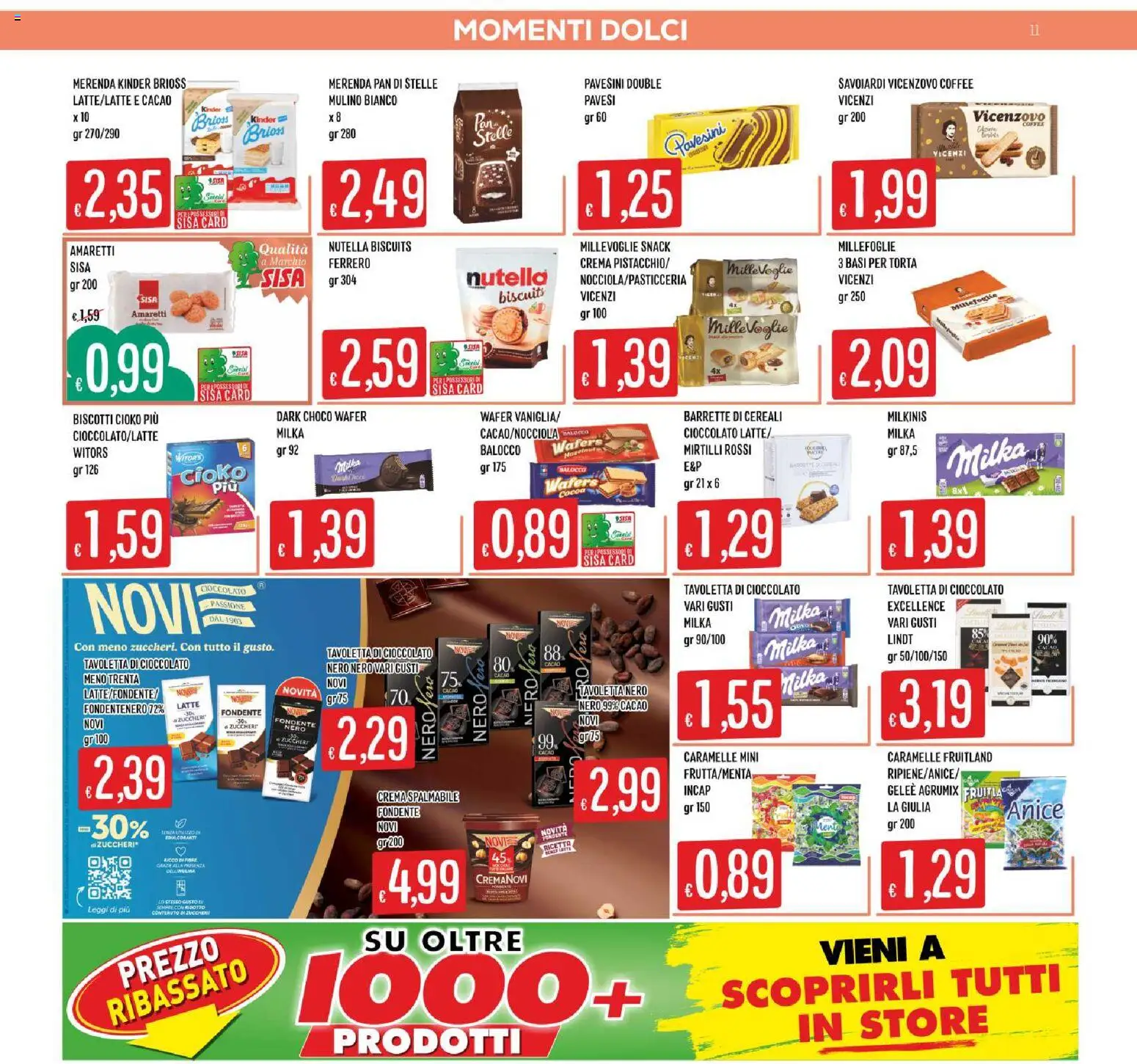 Volantino SISA del 01/10/2026 | Pagina: 11 | Prodotti: Crema, Lindt, Mirtilli, Dolci