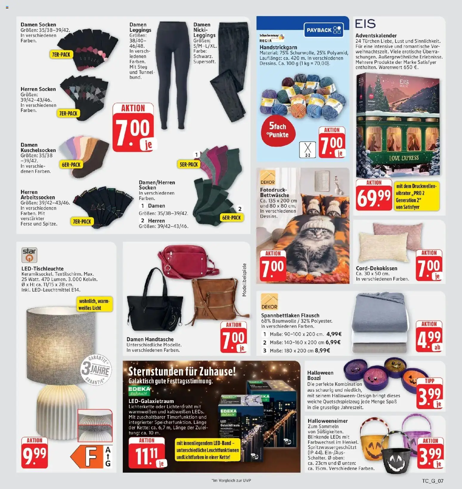 Edeka Prospekt Eislingen (ab 12.10.2026) » Angebote Online | Seite: 39 | Produkte: Bettwäsche, Socken, Leggings, Handtasche