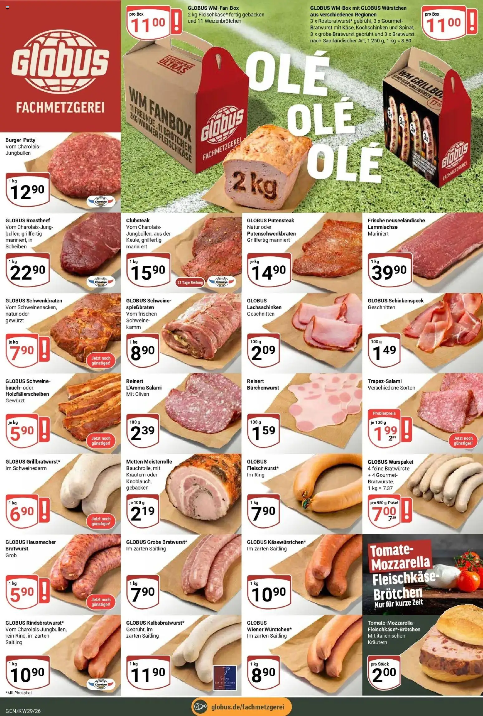 Globus Prospekt Gensingen – gültig ab 13.07.2026 | Seite: 9 | Produkte: Mozzarella, Box, Bratwurst, Roastbeef