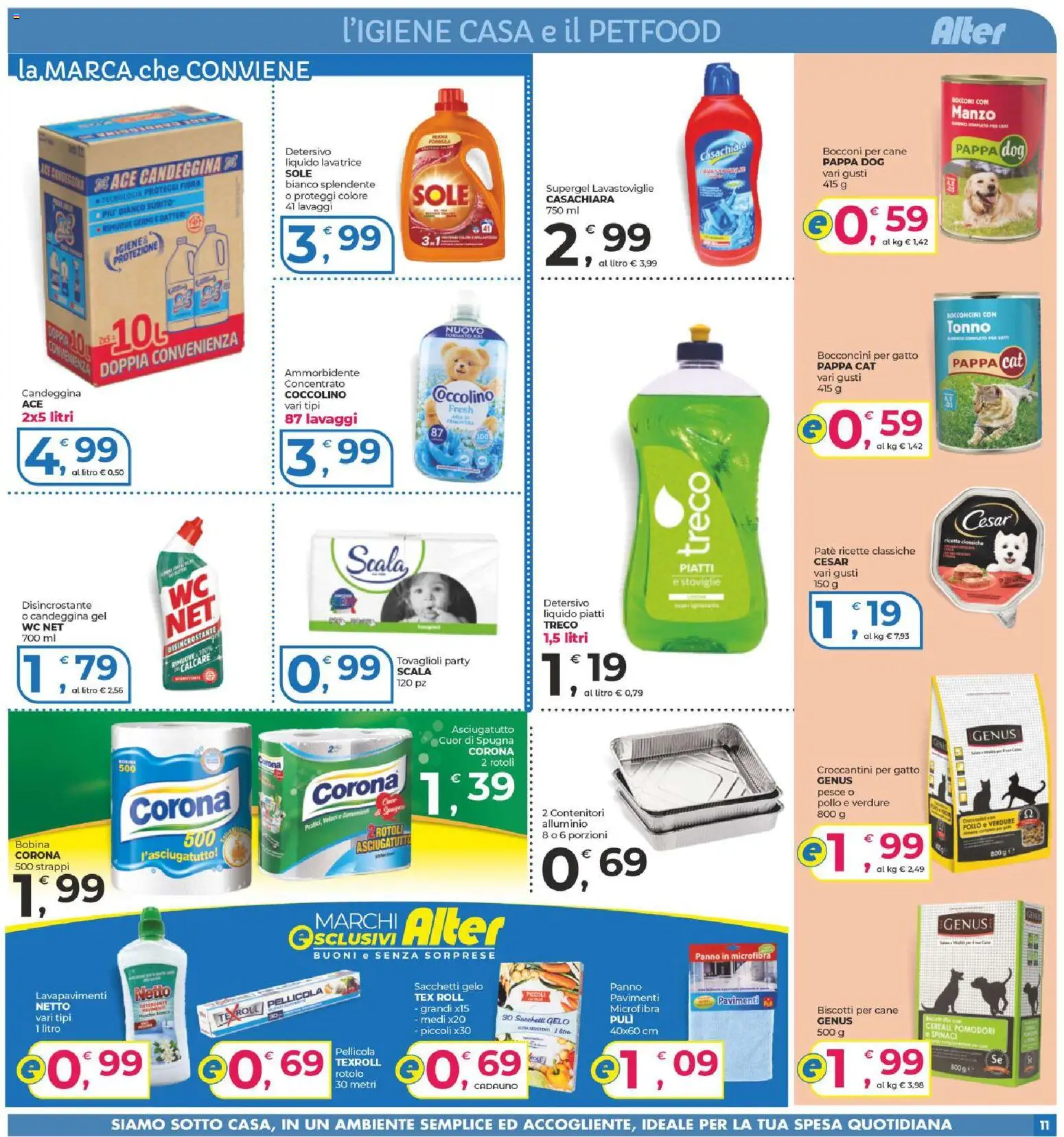 Volantino Alter Discount del 29/10/2026 | Pagina: 11 | Prodotti: Spugna, Ammorbidente, Pellicola, WC
