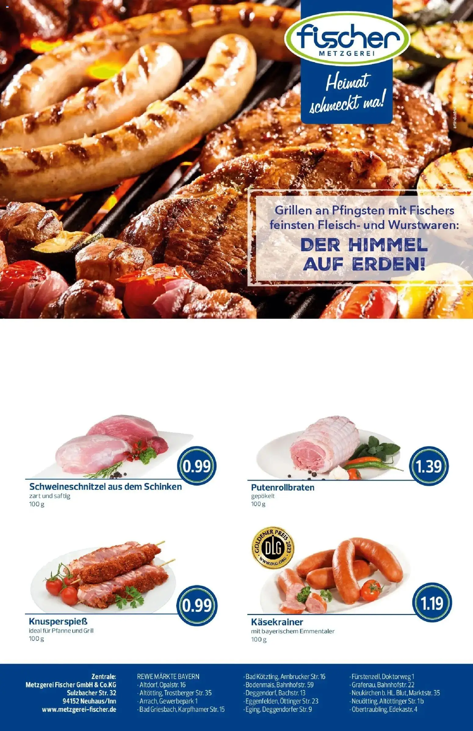 Rewe Prospekt Obertraubling – gültig ab 17.05.2026 | Seite: 10 | Produkte: Bad, Käsekrainer, Schinken, Fleisch