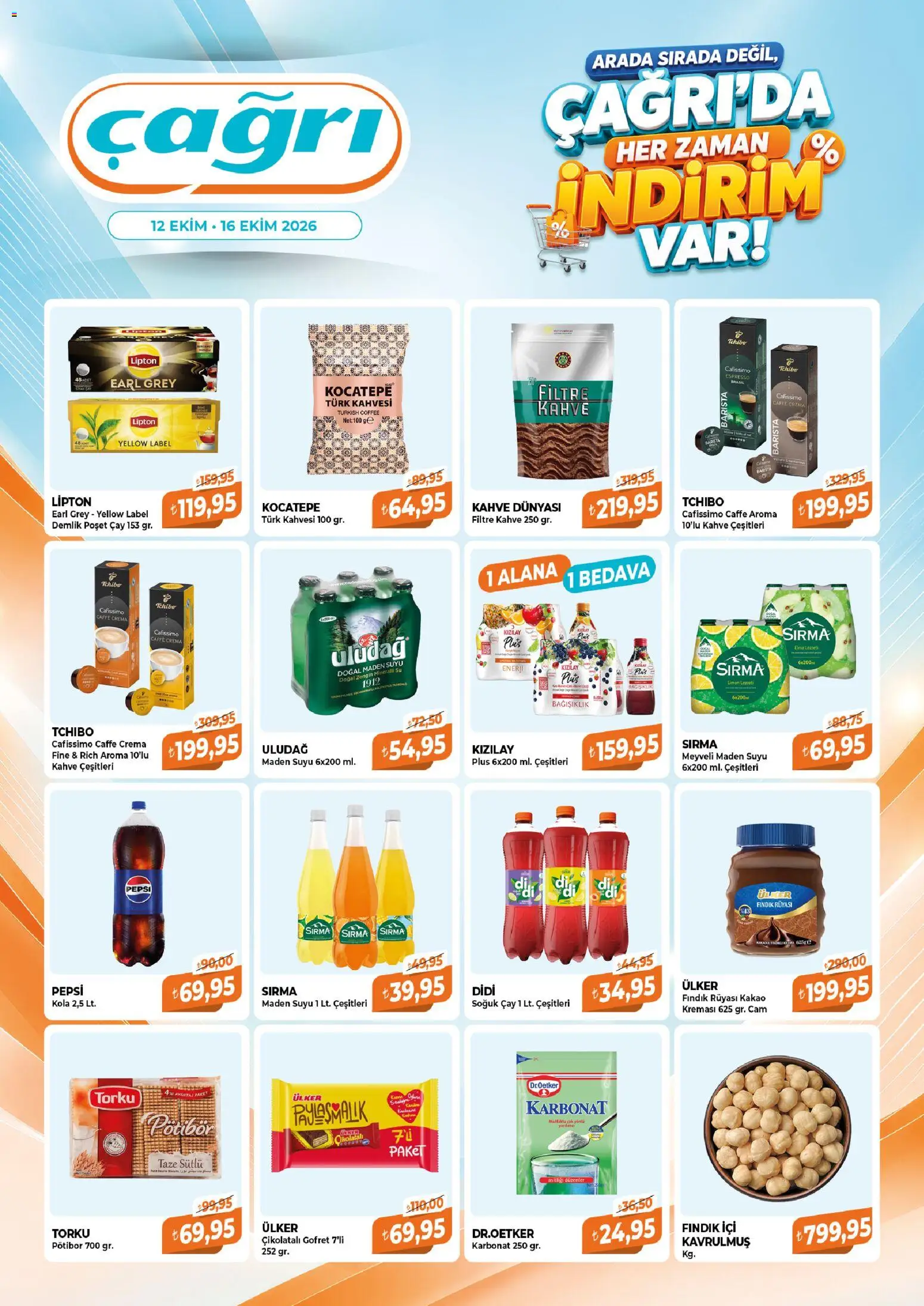 Çağrı Market aktüel ürünler kataloğu yayımlandı! Bu hafta 12 - 16 Ekim 2026 günü Çağrı Market indirimli ürünleri