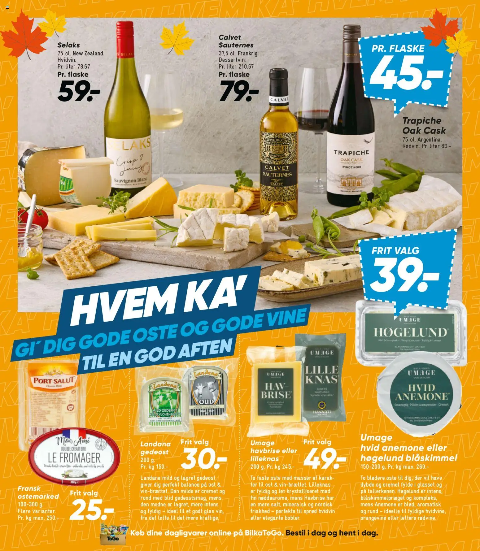 Bilka tilbudsavis – gyldig fra 25/09/2026 | Side: 36 | Produkter: Dagligvarer, Ost, Hvidvin, Laks