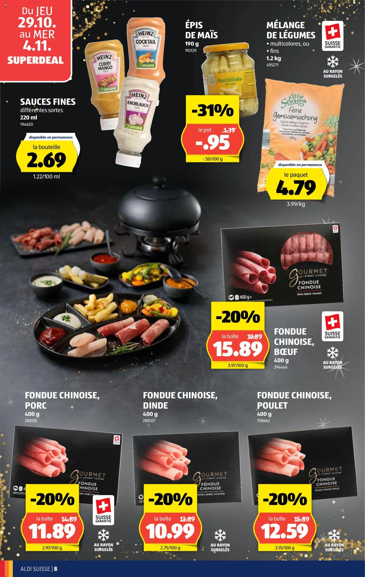 Aldi aktionen FR – gültig ab 29.10.2026 | Seite: 8 | Produkte: Mais, Knoblauch, Mango, Gemüsemischung