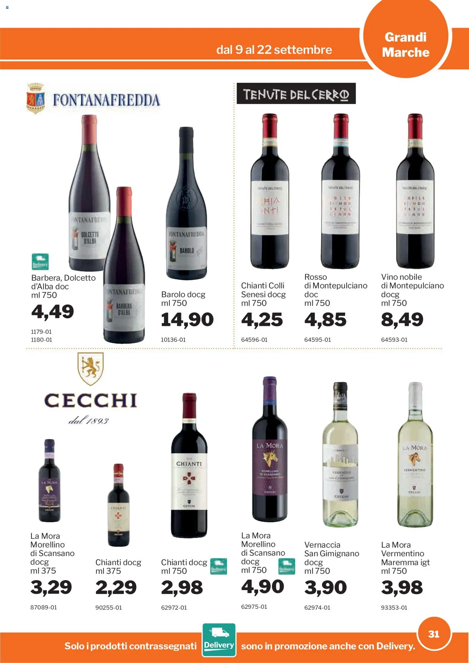 Volantino Sogegross del 09/09/2026 | Pagina: 31 | Prodotti: Vino
