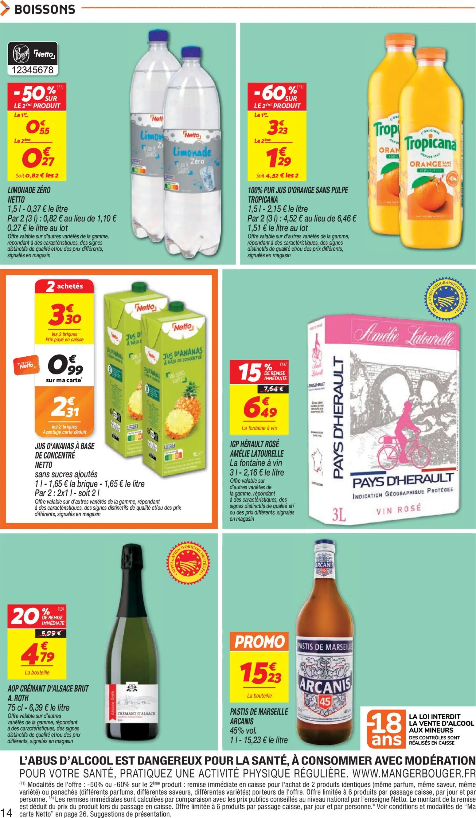 {H1} | Page: 14 | Produits: Boissons, Briques, Ananas, Crémant d'alsace