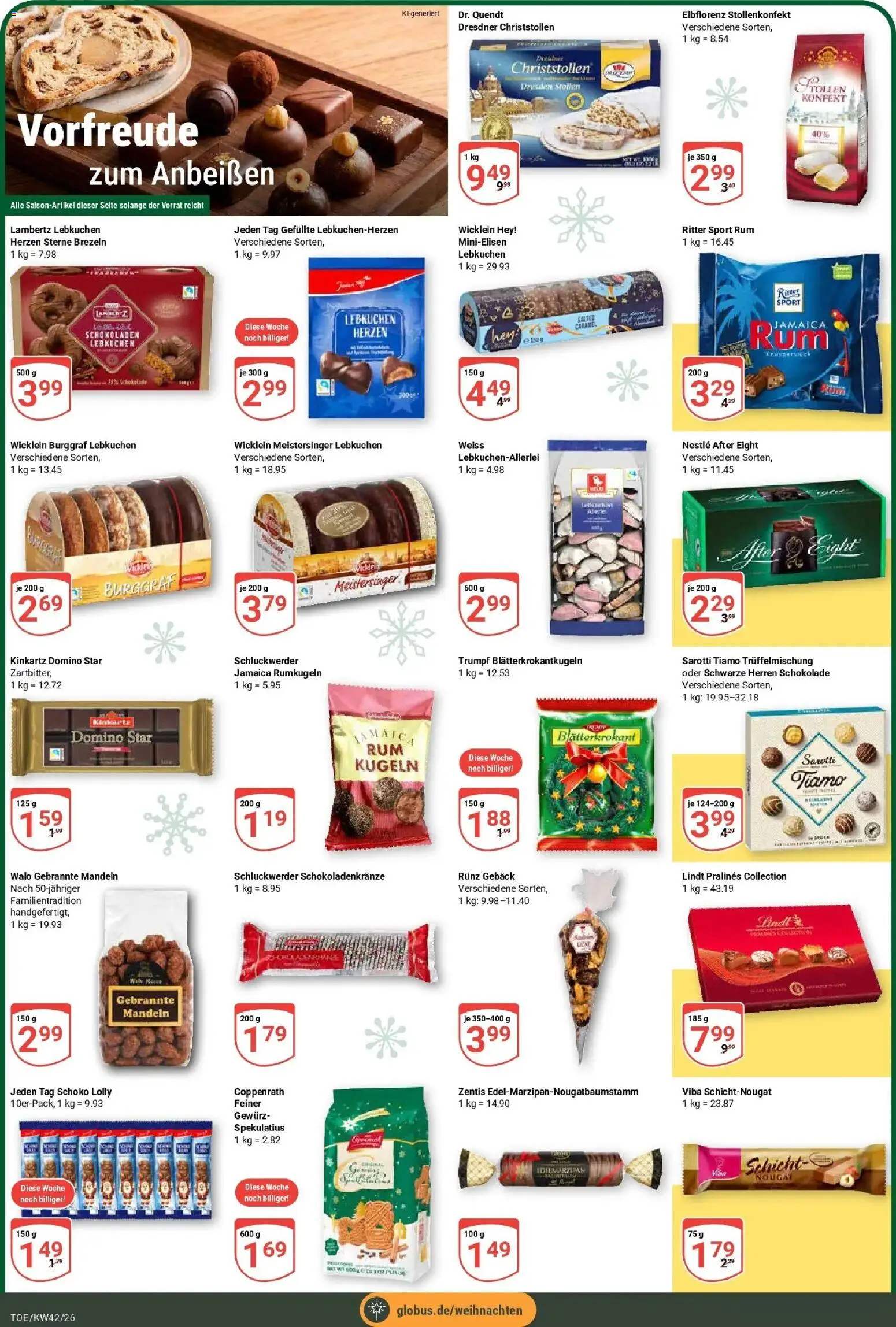 Globus Prospekt Tönisvorst (ab 12.10.2026) » Angebote online | Seite: 6 | Produkte: Rum, Ritter sport, Mandeln, Lindt