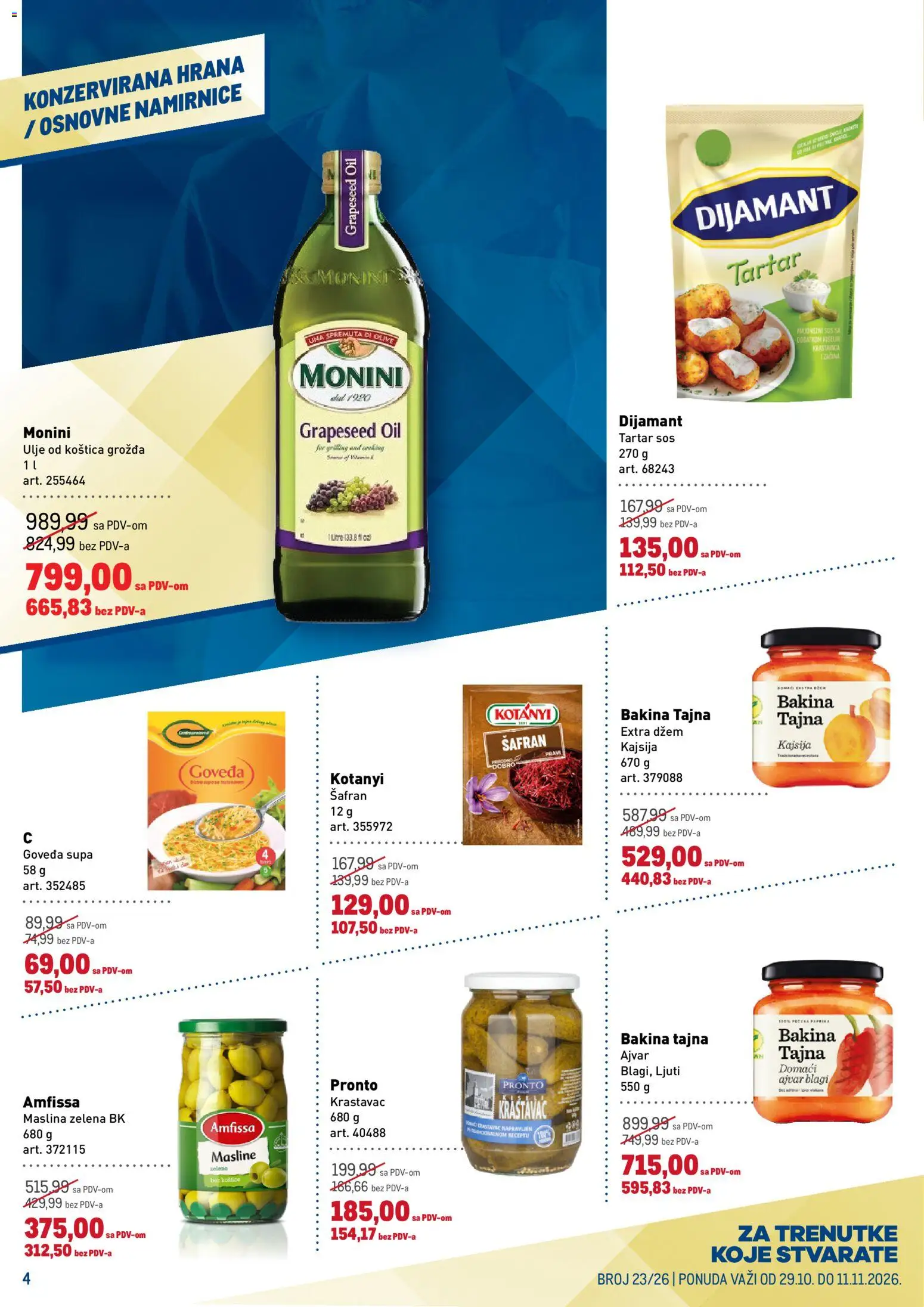 Metro katalog - važi od 29.10.2026 | Strana: 4 | Proizvode: Krastavac, Ajvar, Kajsija, Namirnice