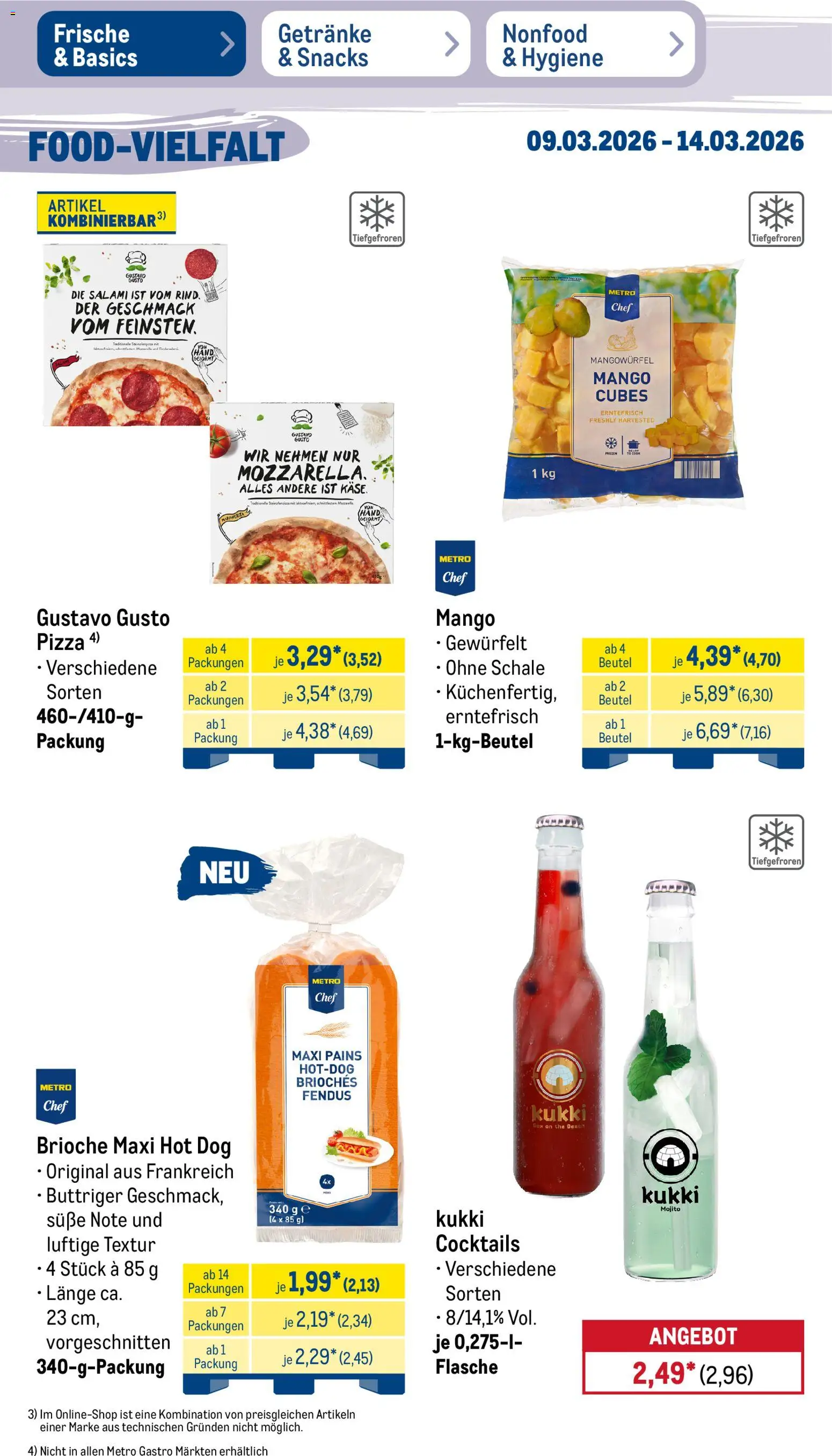 Metro Prospekt 	 – gültig ab 09.03.2026 | Seite: 21 | Produkte: Gustavo gusto, Mozzarella, Mango, Salami