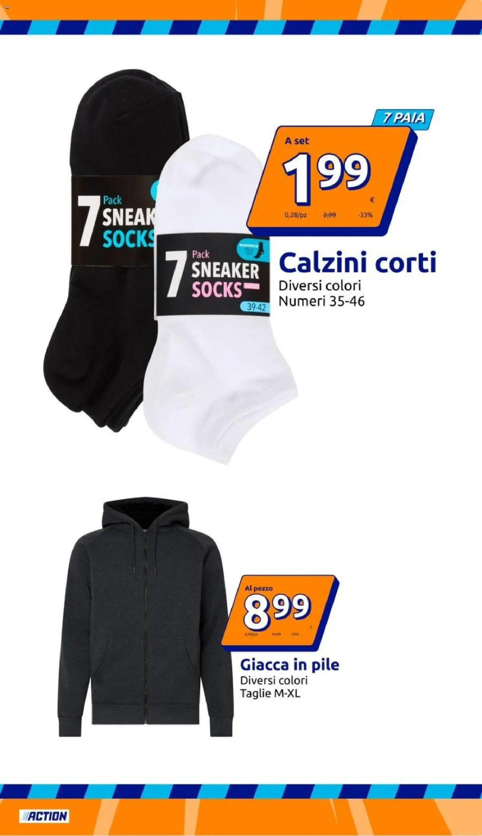 Volantino Action del 02/09/2026 | Pagina: 13 | Prodotti: Pile, Giacca, Calzini