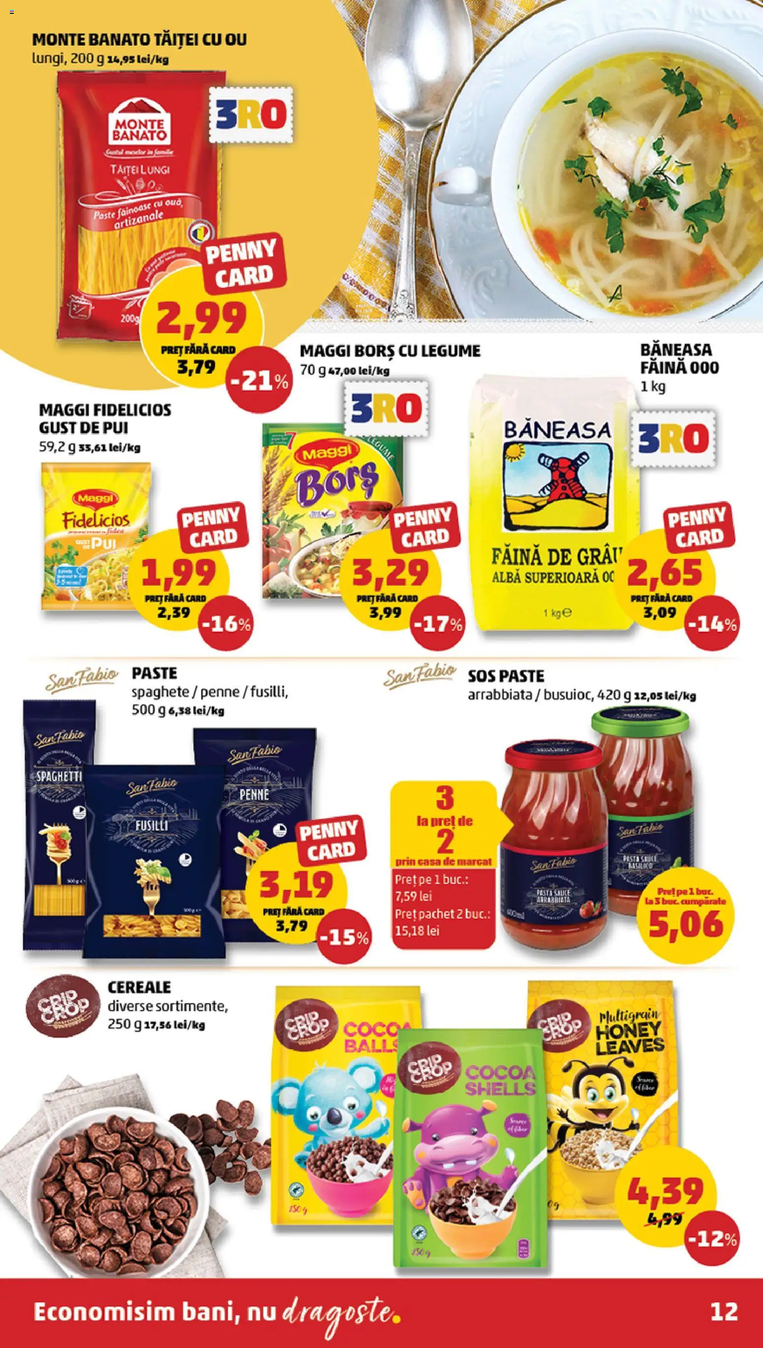 Noul catalog PENNY – valabil de la 22.07.2026 | Pagină: 12 | Produse: Hacıyatmaz Kedi Oyuncağı, Borș, Făină, Noodles