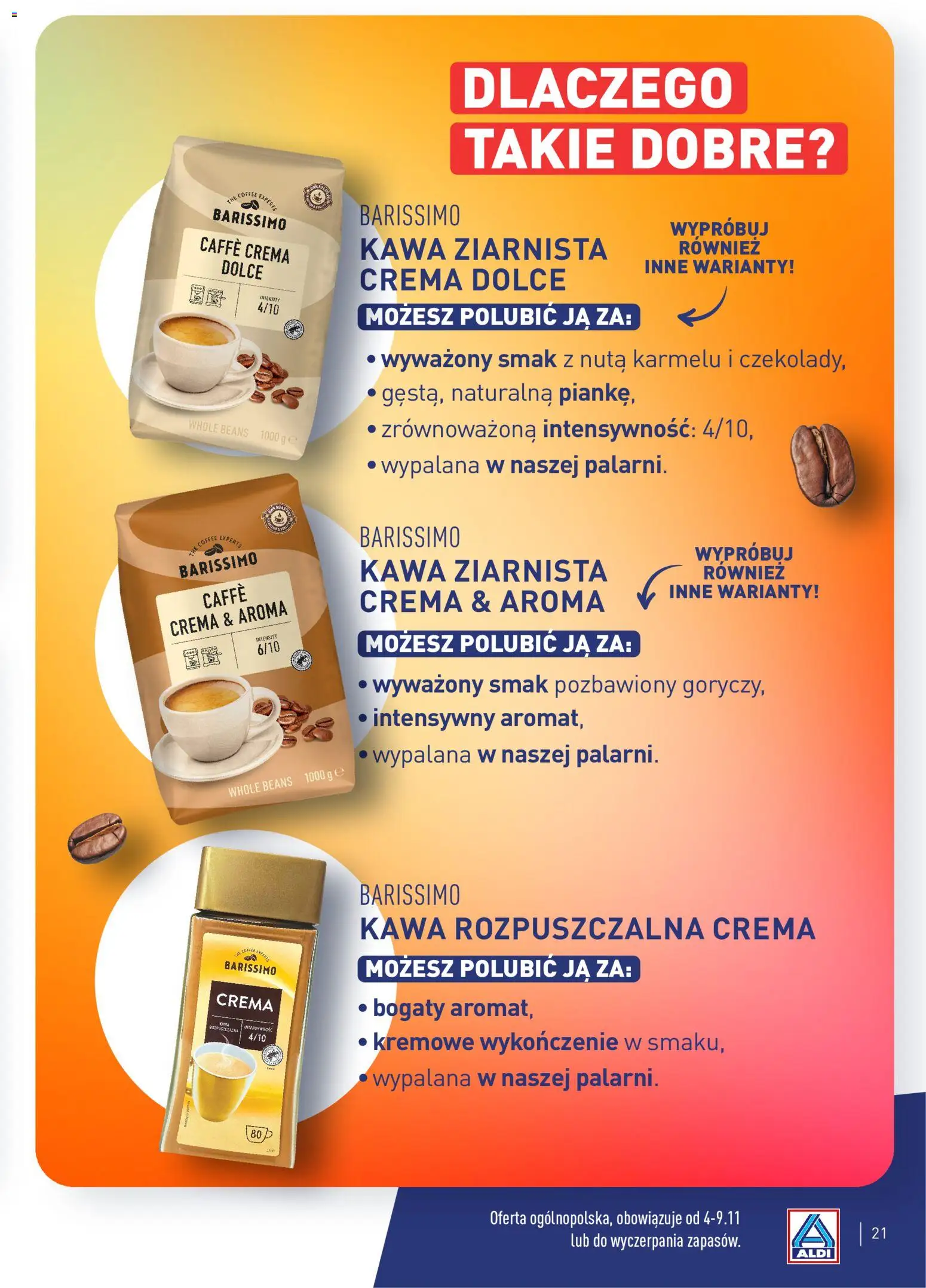 Aldi Polsko leták - Poznaj ulubione produkty testerów z całej Polski od 23.02.2026 | Strana: 21 | Produkty: Crema, Caffè crema